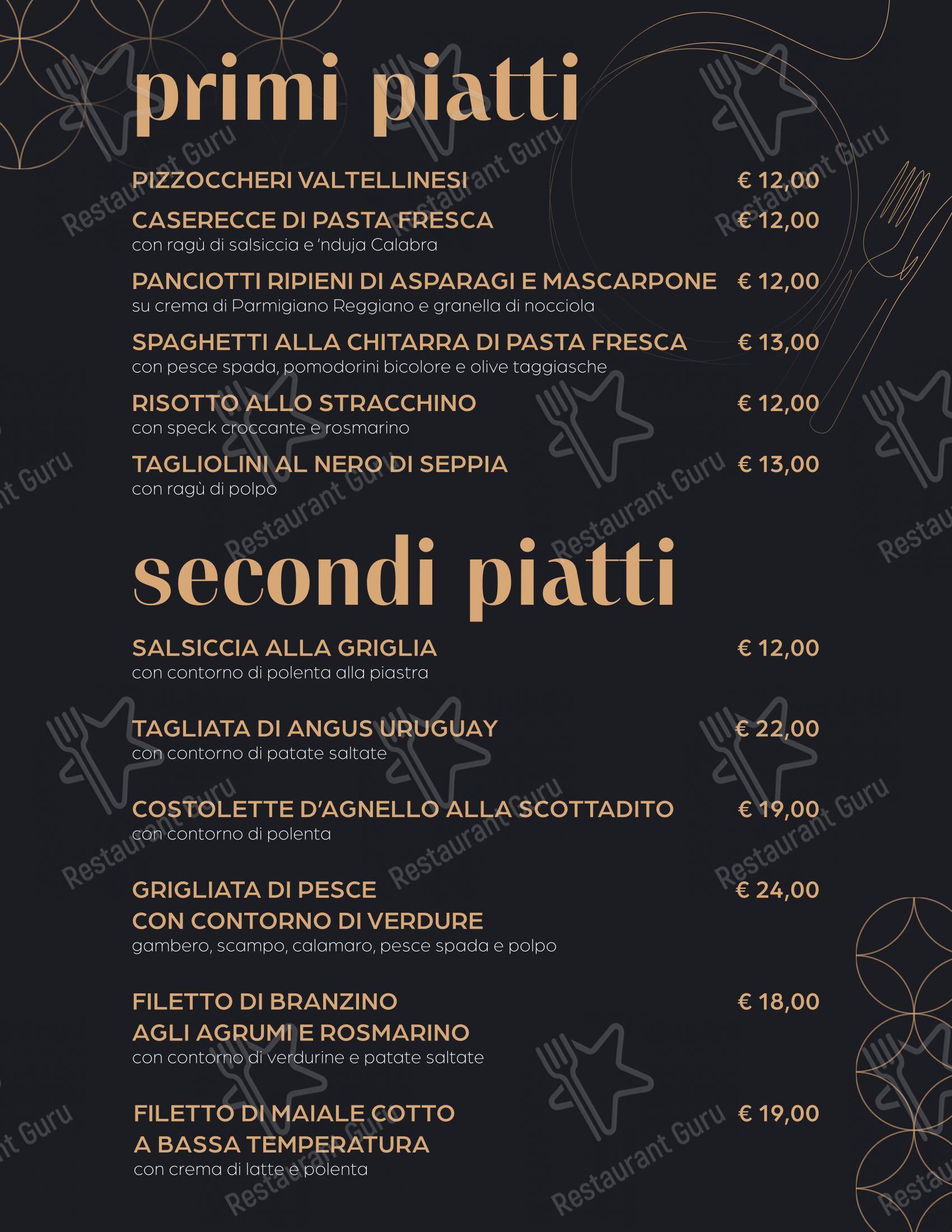 Ottocento osteria con cucina in Morbegno - 菜单