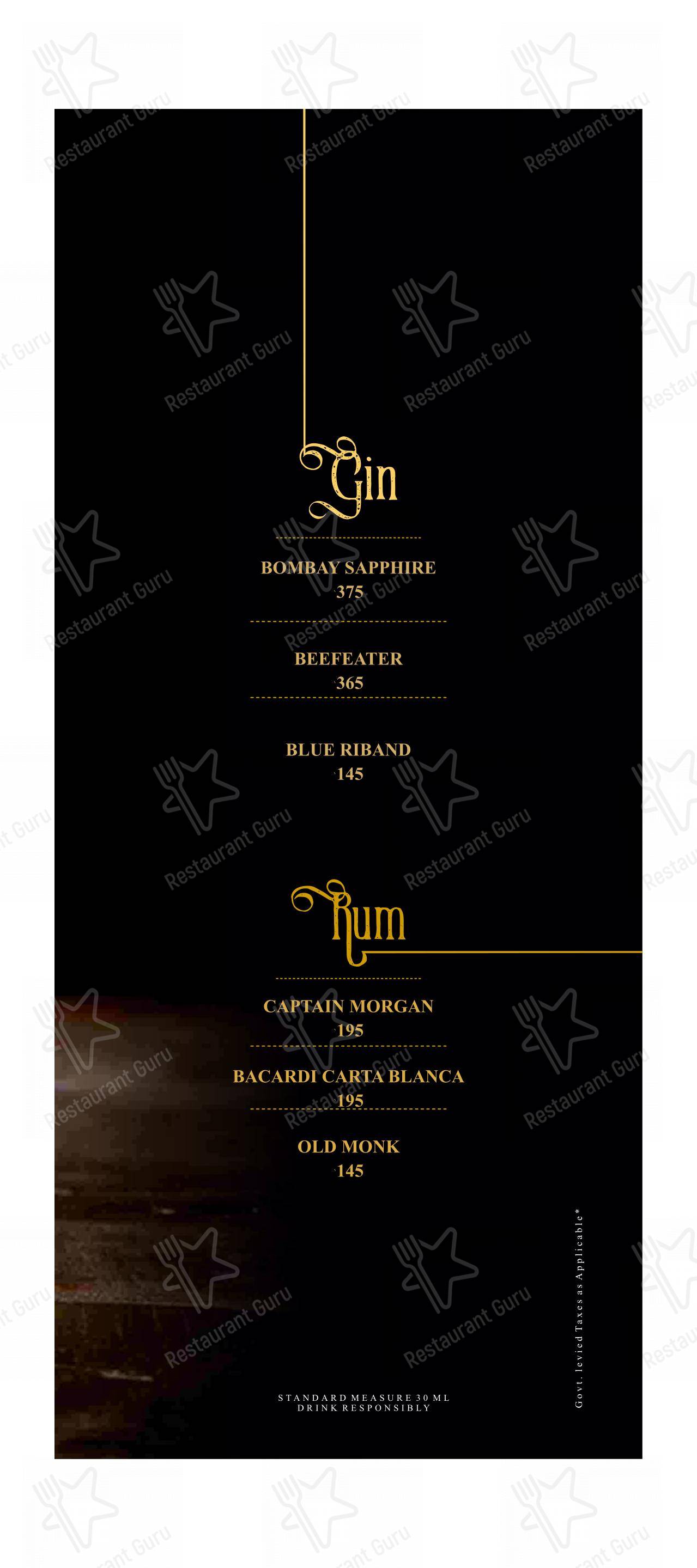 Portico Restaurant in Pune - Menu bar