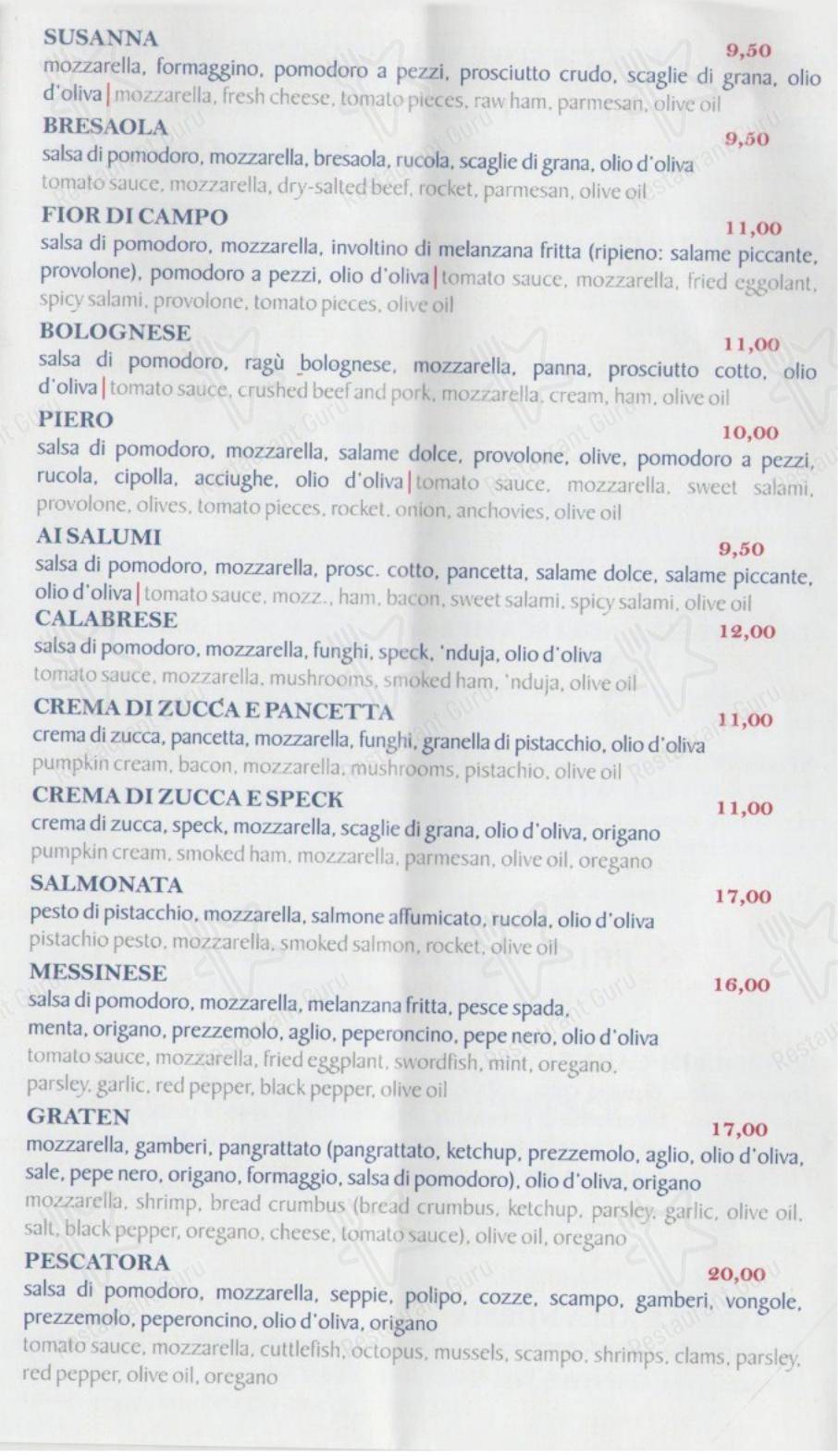 Menu di Ristorante Imperial - Menu bar