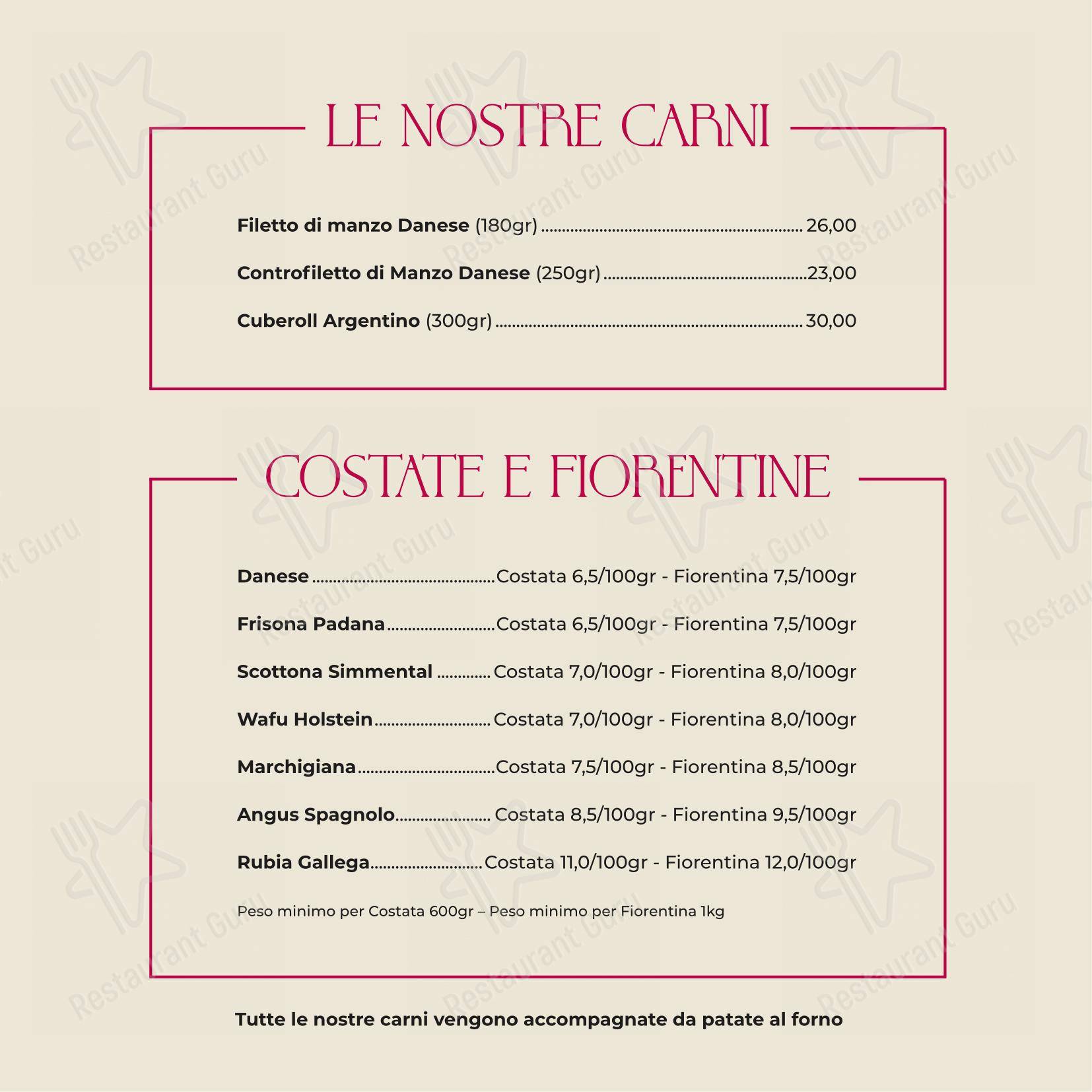 Menu per Ristorante Carnosa Roma Prati in Roma