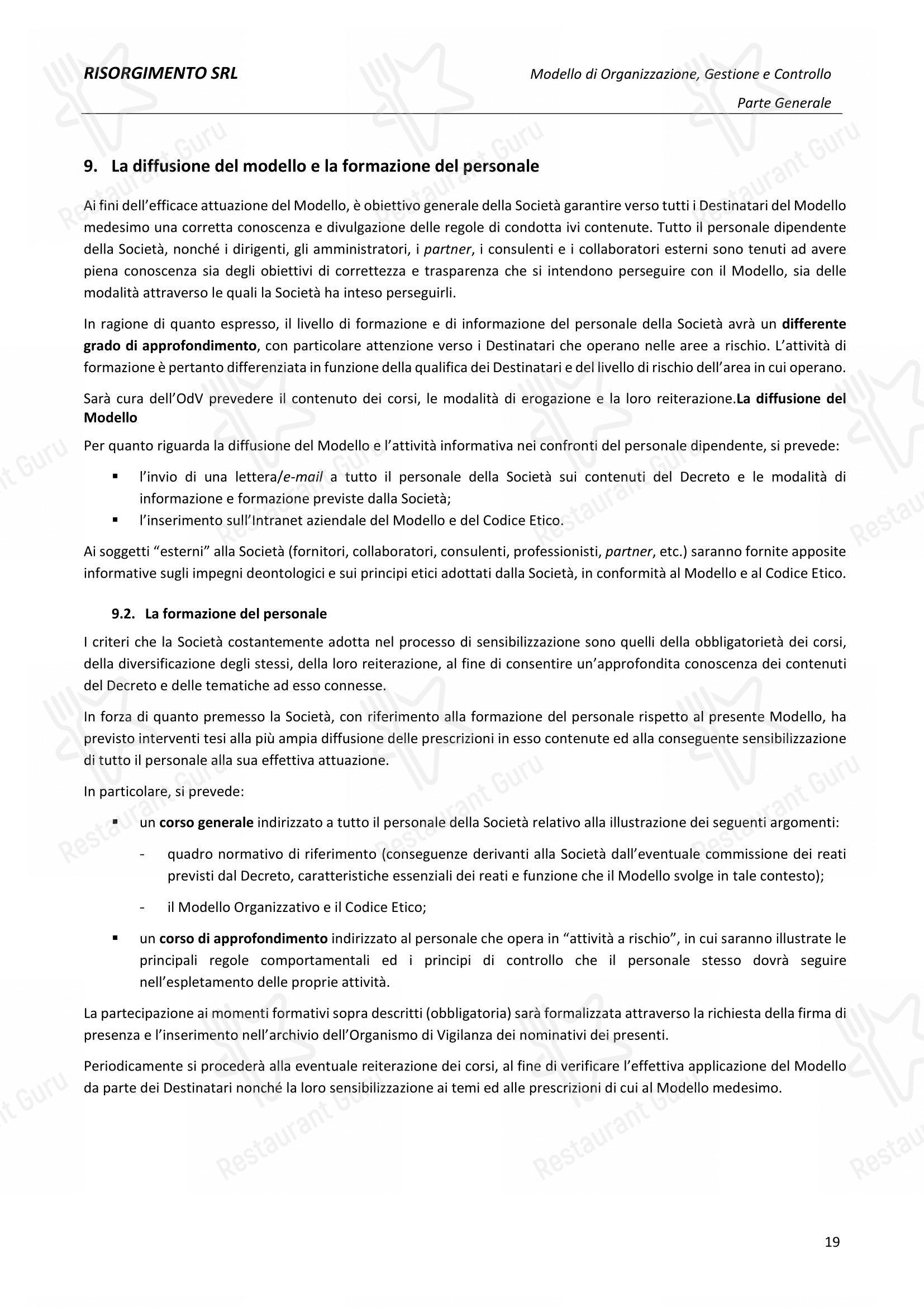 Menu per Ristorante Del Cambio in Torino