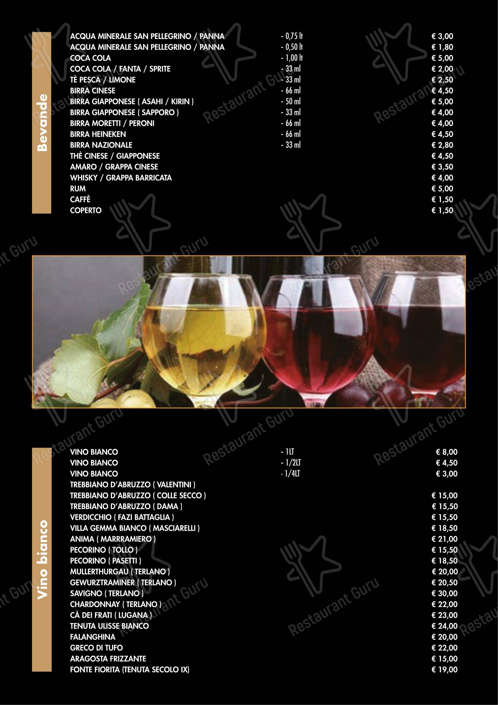 Menu per Ristorante Hong Yun in Avezzano