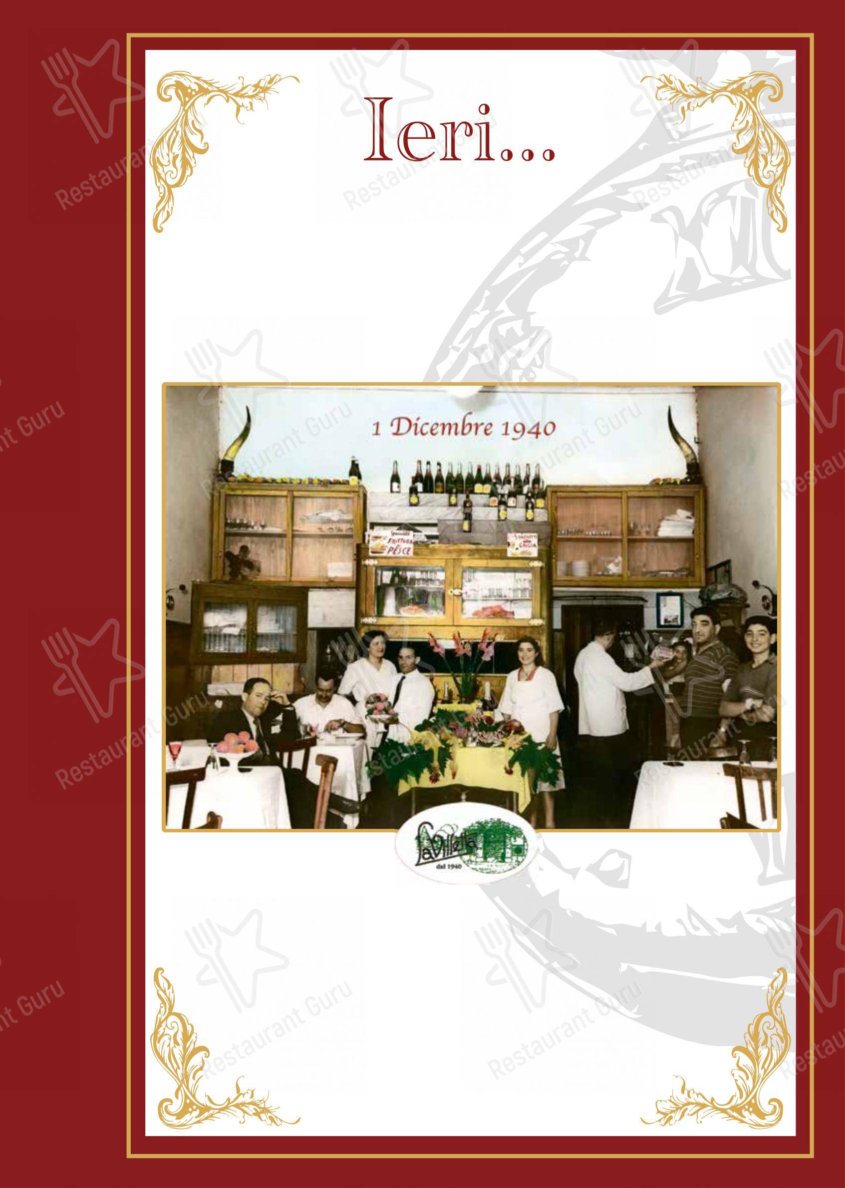 Menu per Ristorante La Villetta dal 1940 in Roma