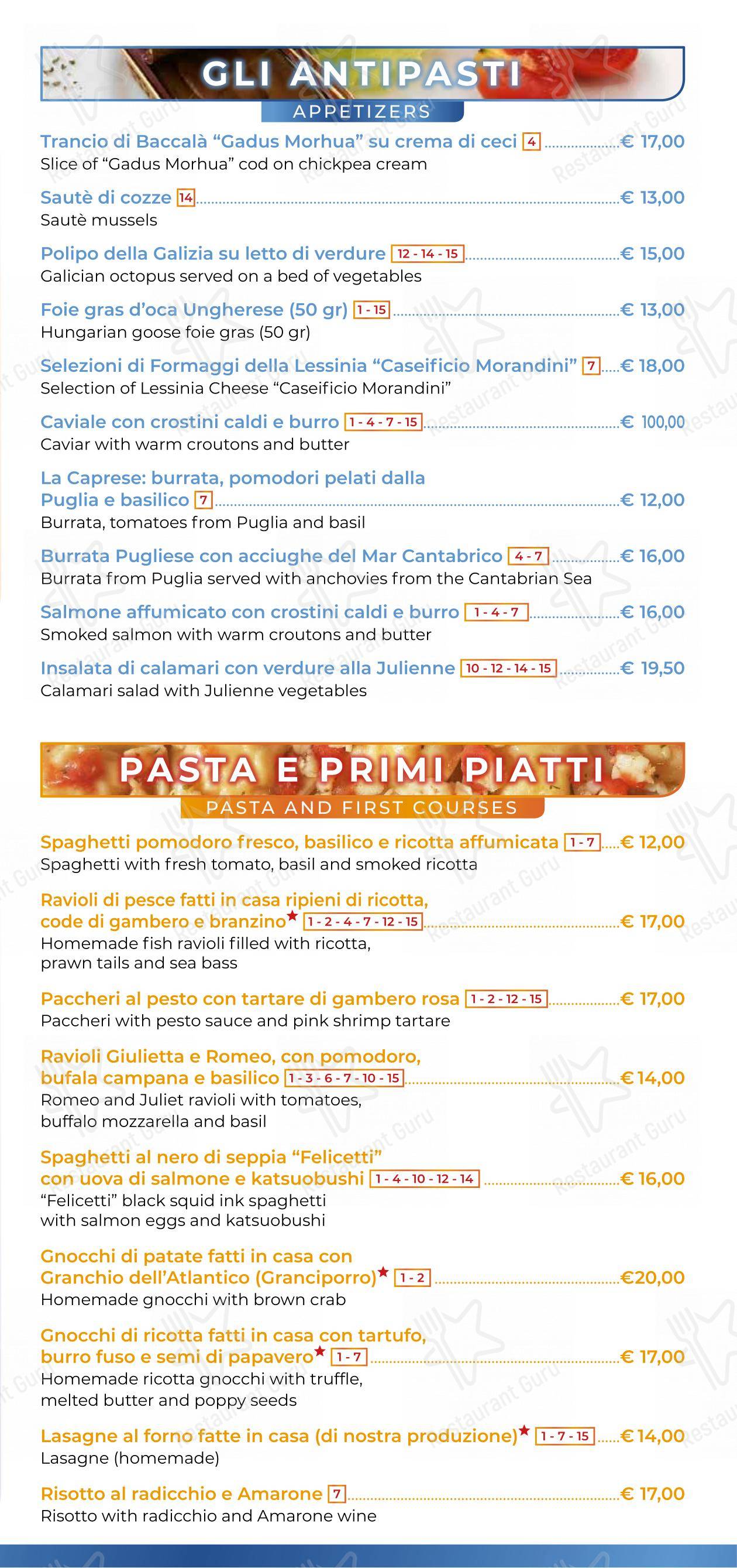 菜单 per Ristorante Nastro Azzurro in Verona