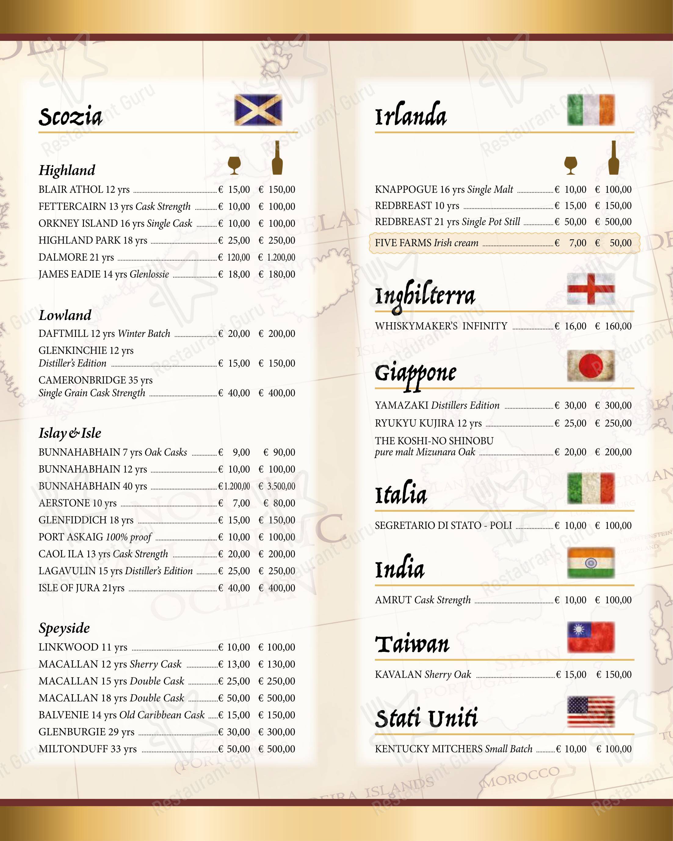 Ristorante Nastro Azzurro in Verona - Ночное меню