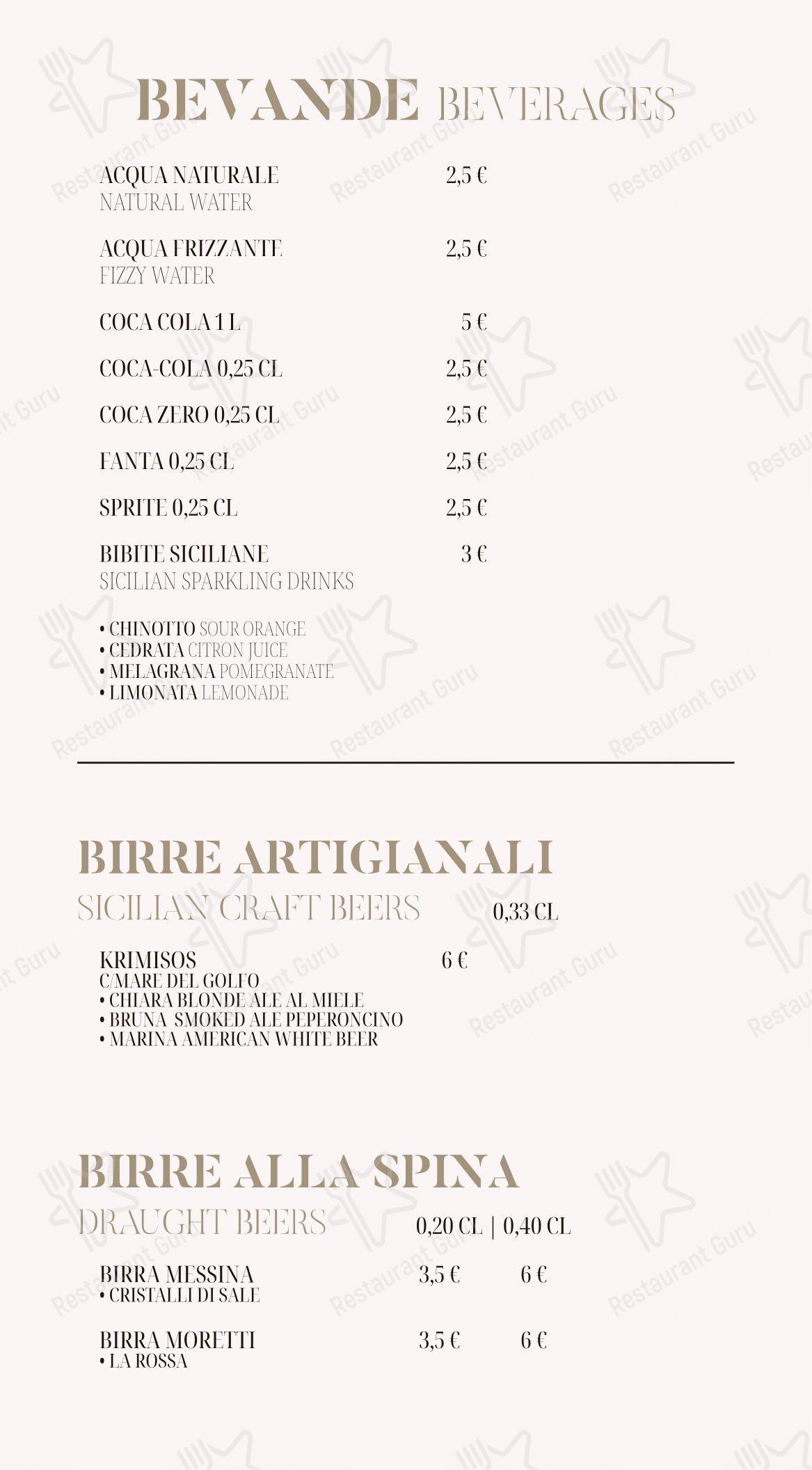 Menu per Salvinius in Castellammare del Golfo