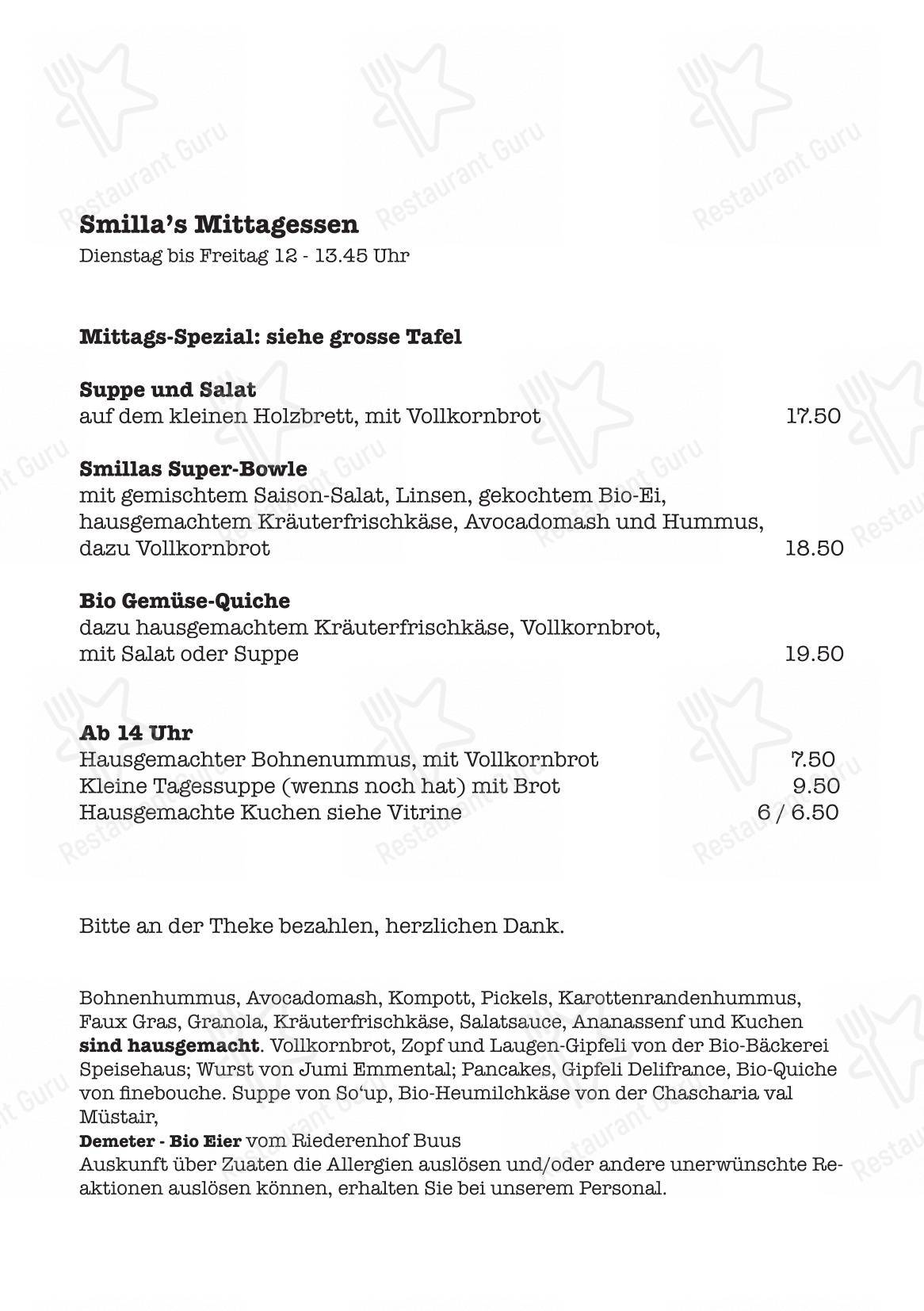 Menu di Smilla Café - Menu