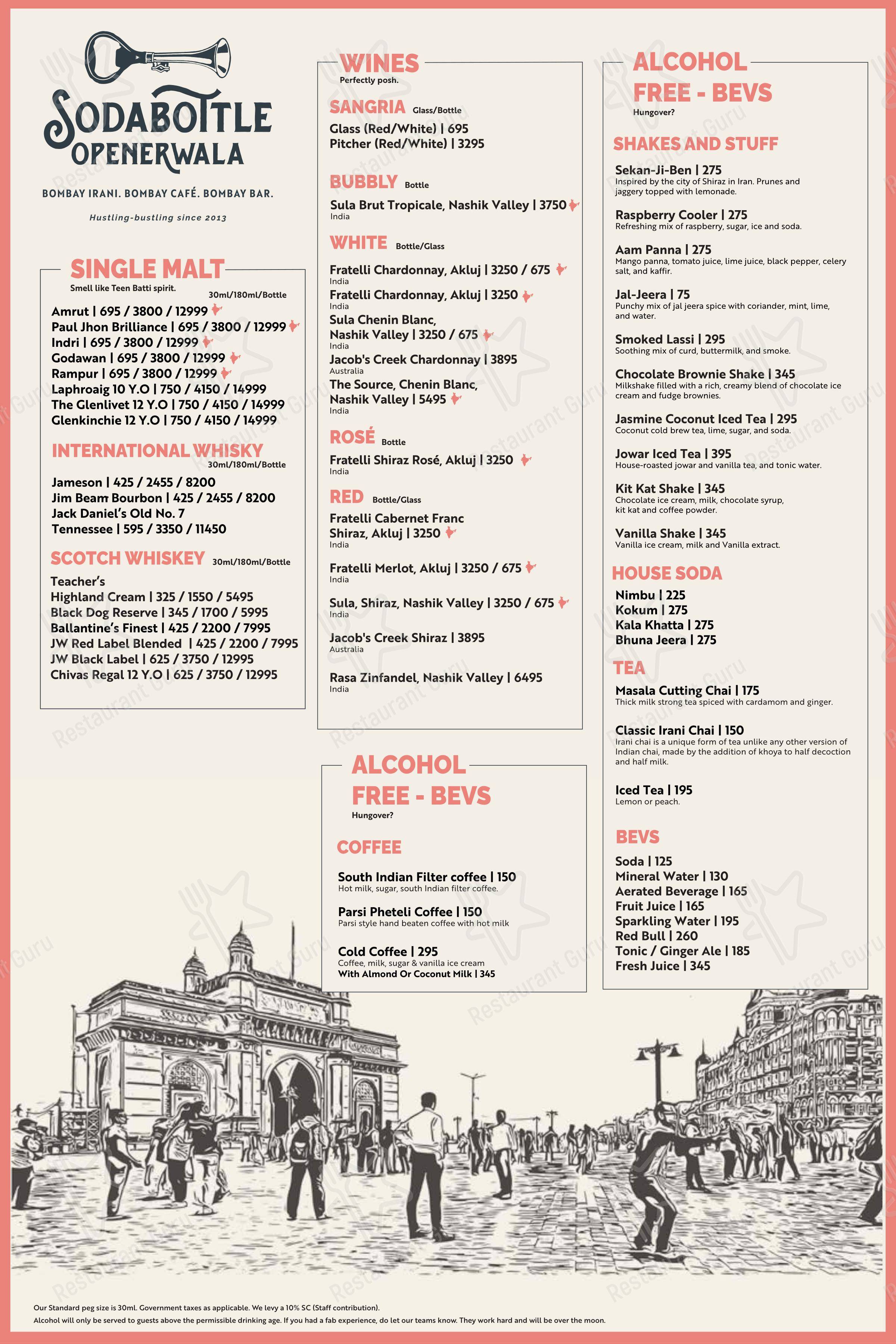 SodaBottleOpenerWala in Mumbai - Коктейльная карта