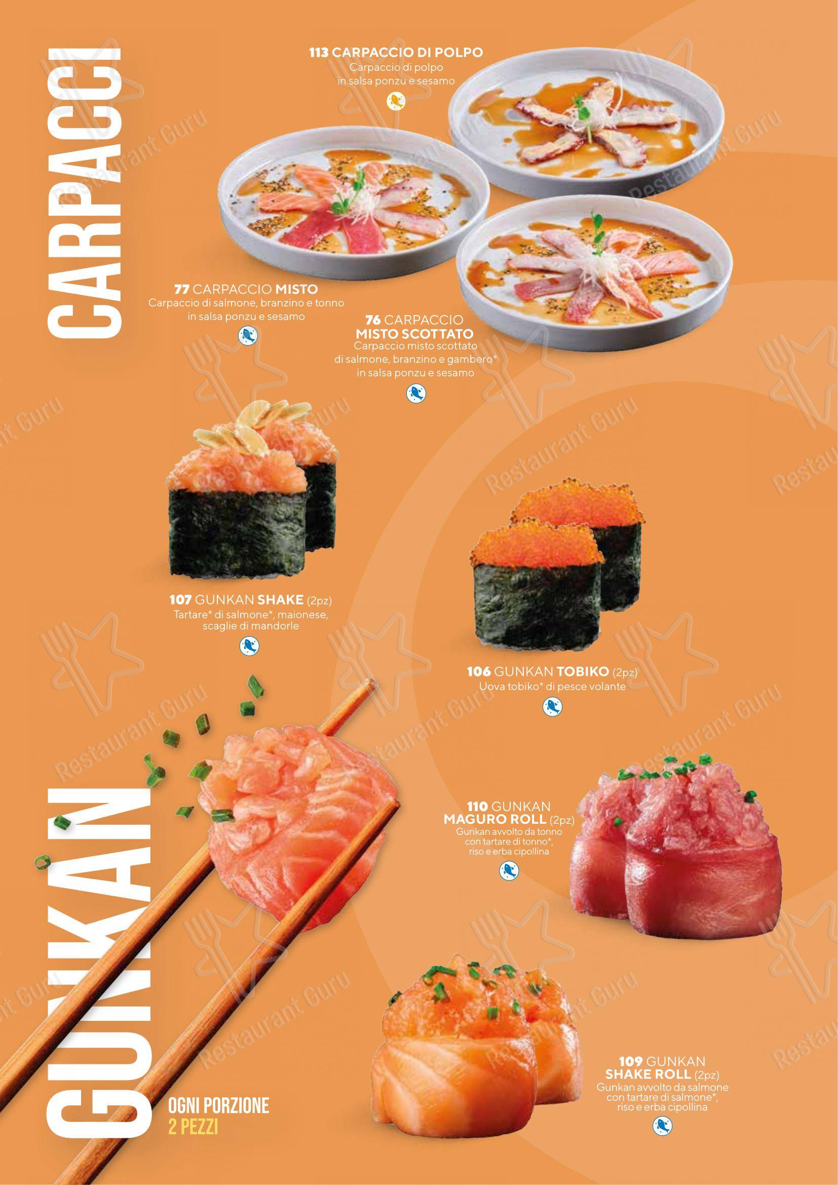 Menu di Sushiko Forlì - Menu bar