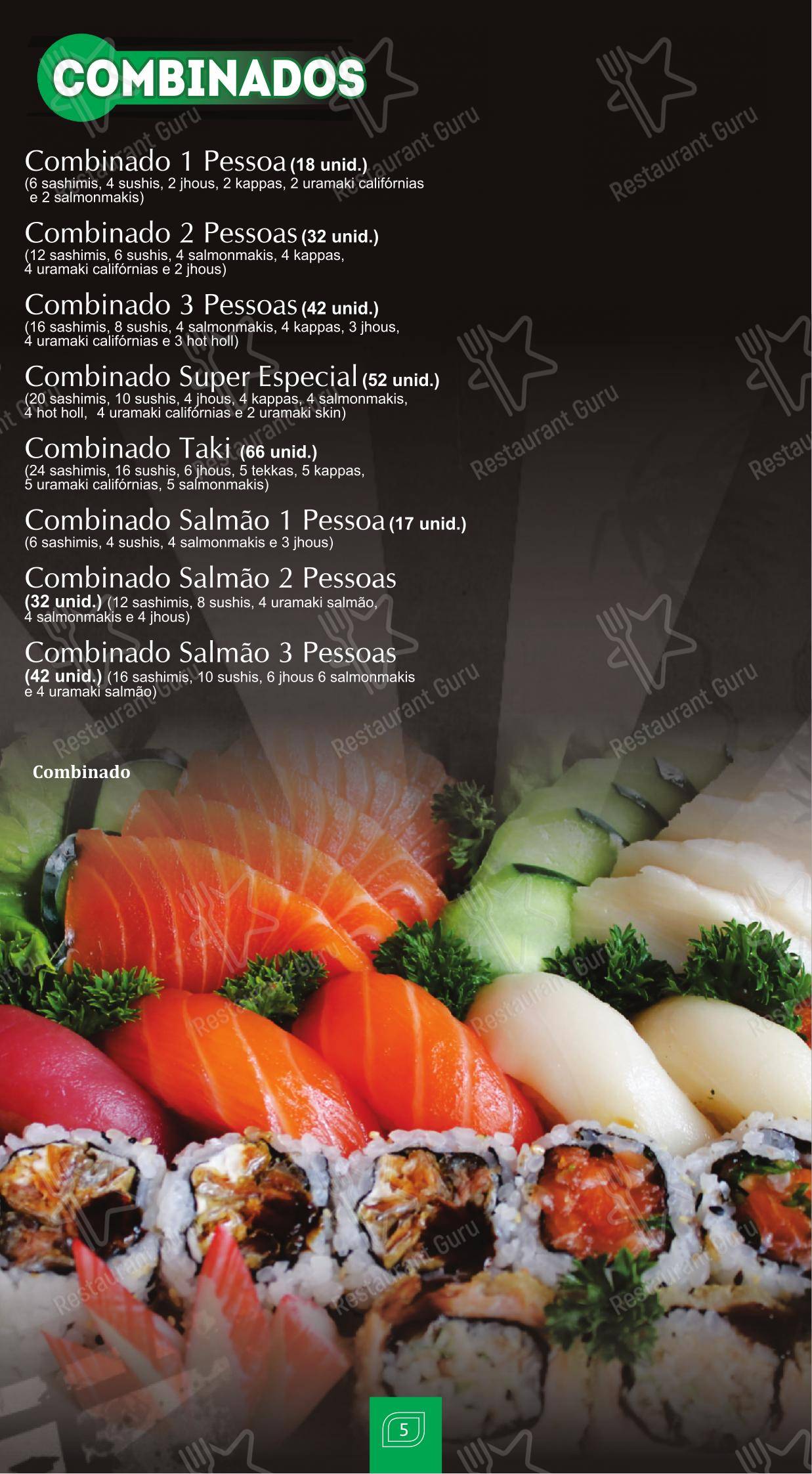 Menu para Taki Sushi Granja viana restaurante