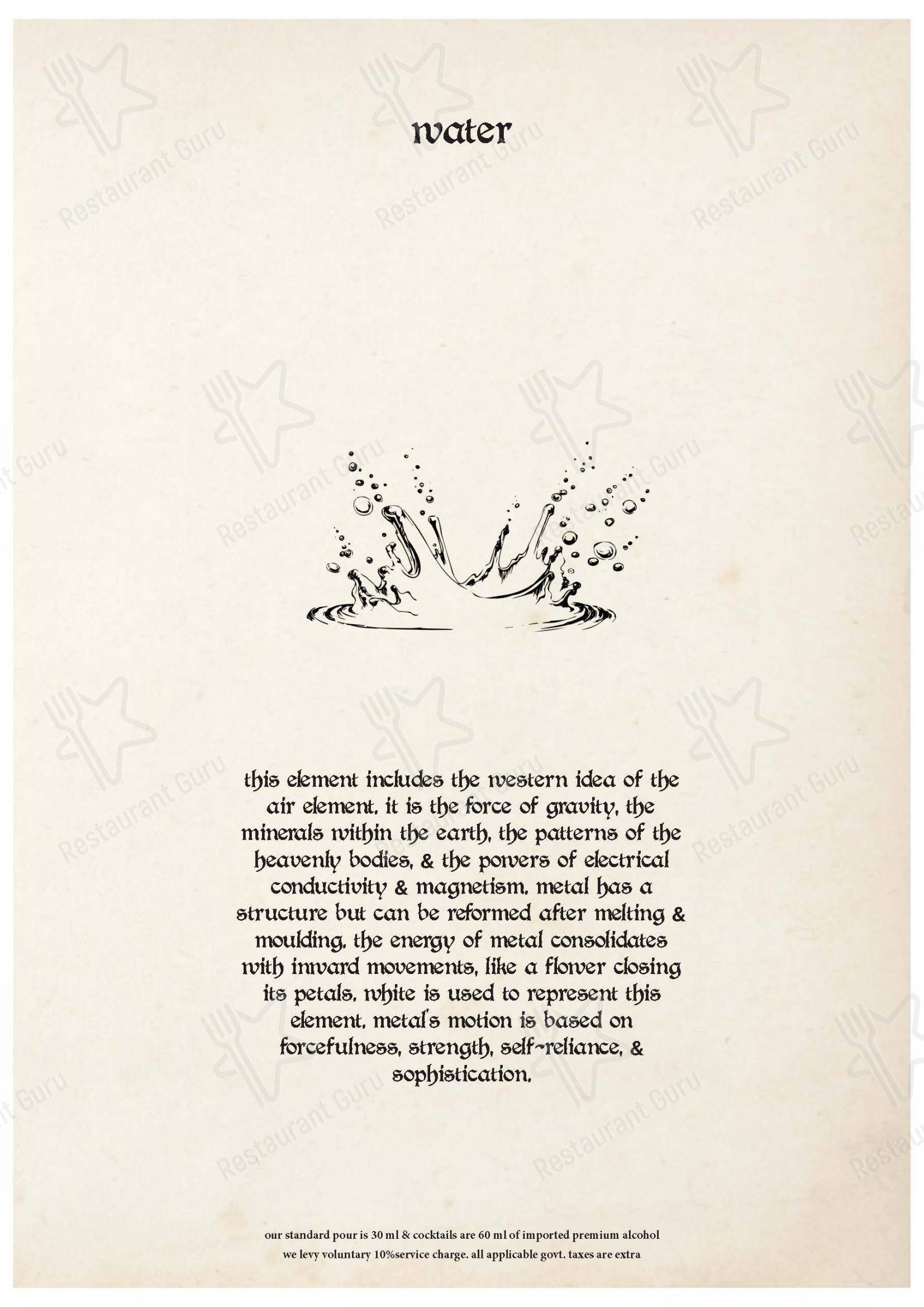 Menu bar for the The Maroon Room – Pan Asian Fine Dine in Guwahati restaurant