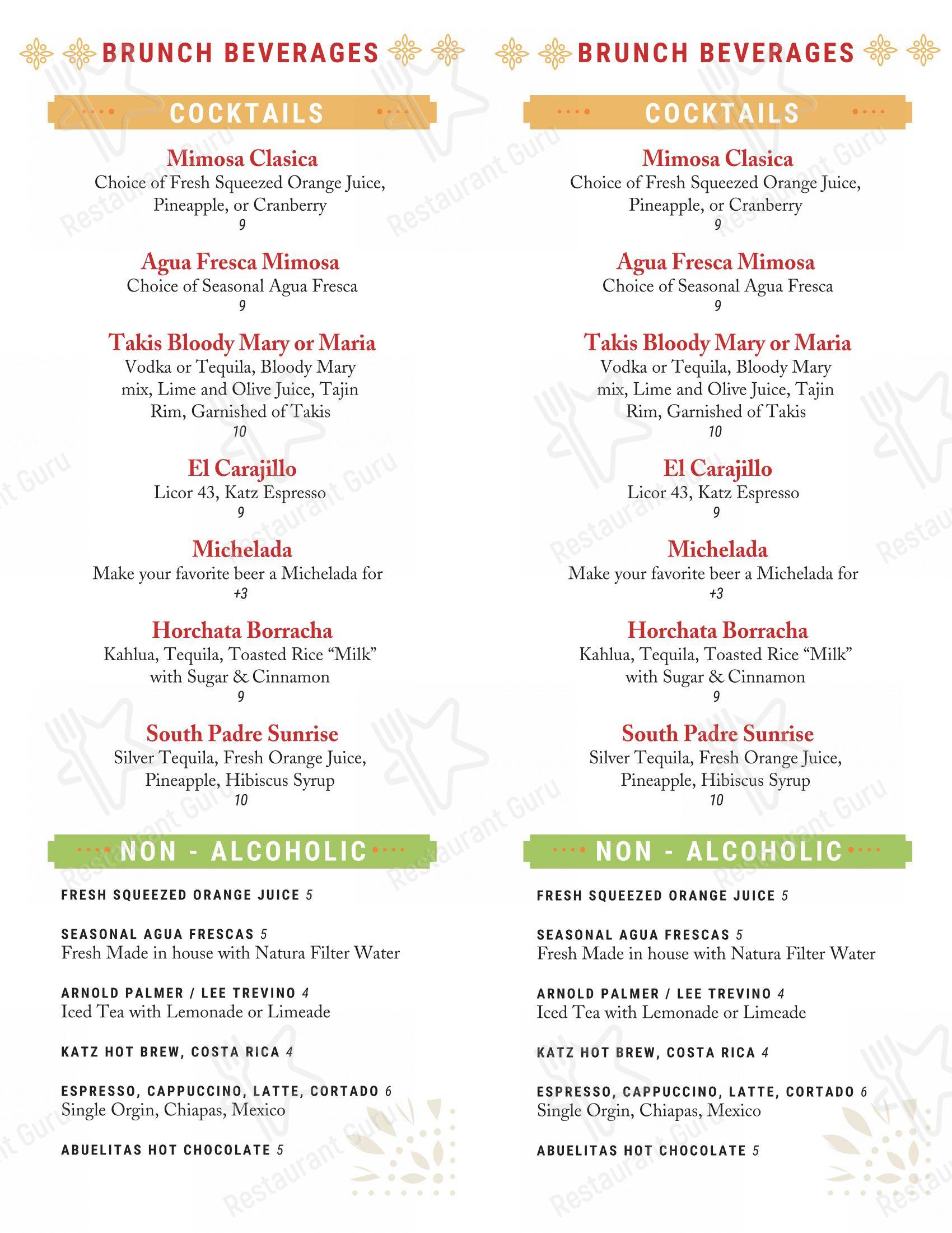 Carta del restaurante The Original Ninfa's on Navigation, Houston
