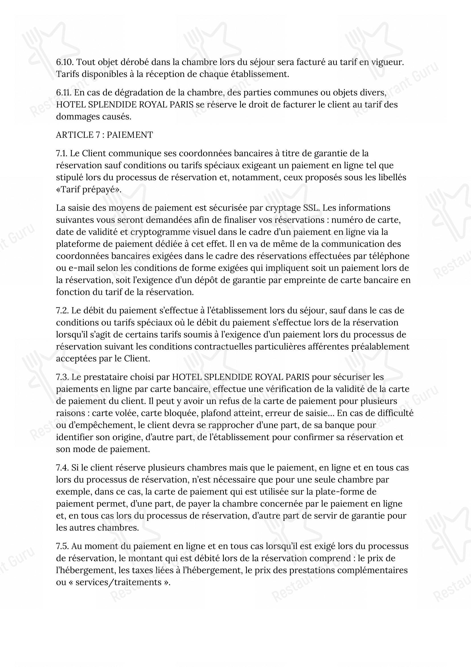 Menu pour Tosca - 菜单