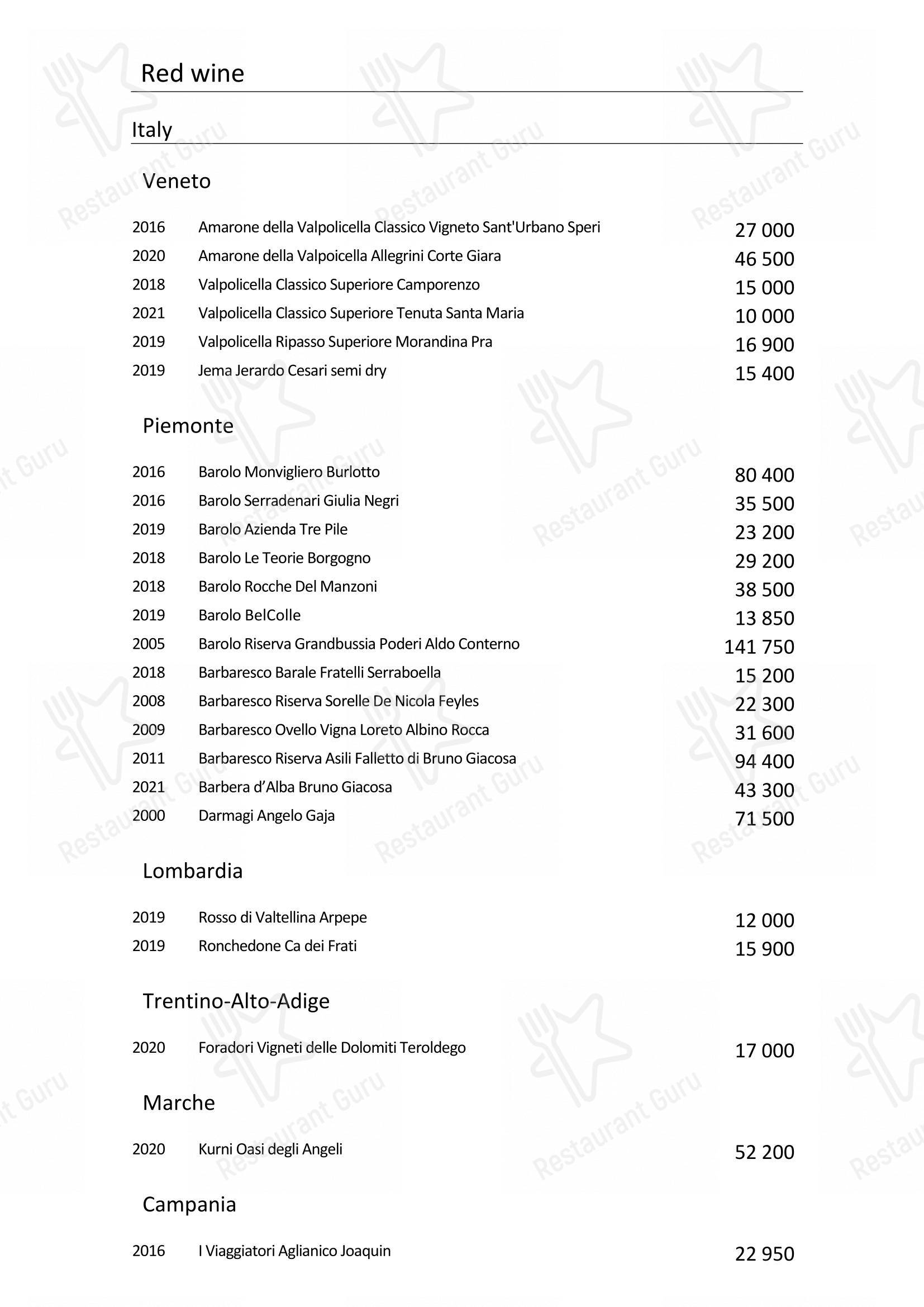 Takeaway Menu pour Turandot restaurant