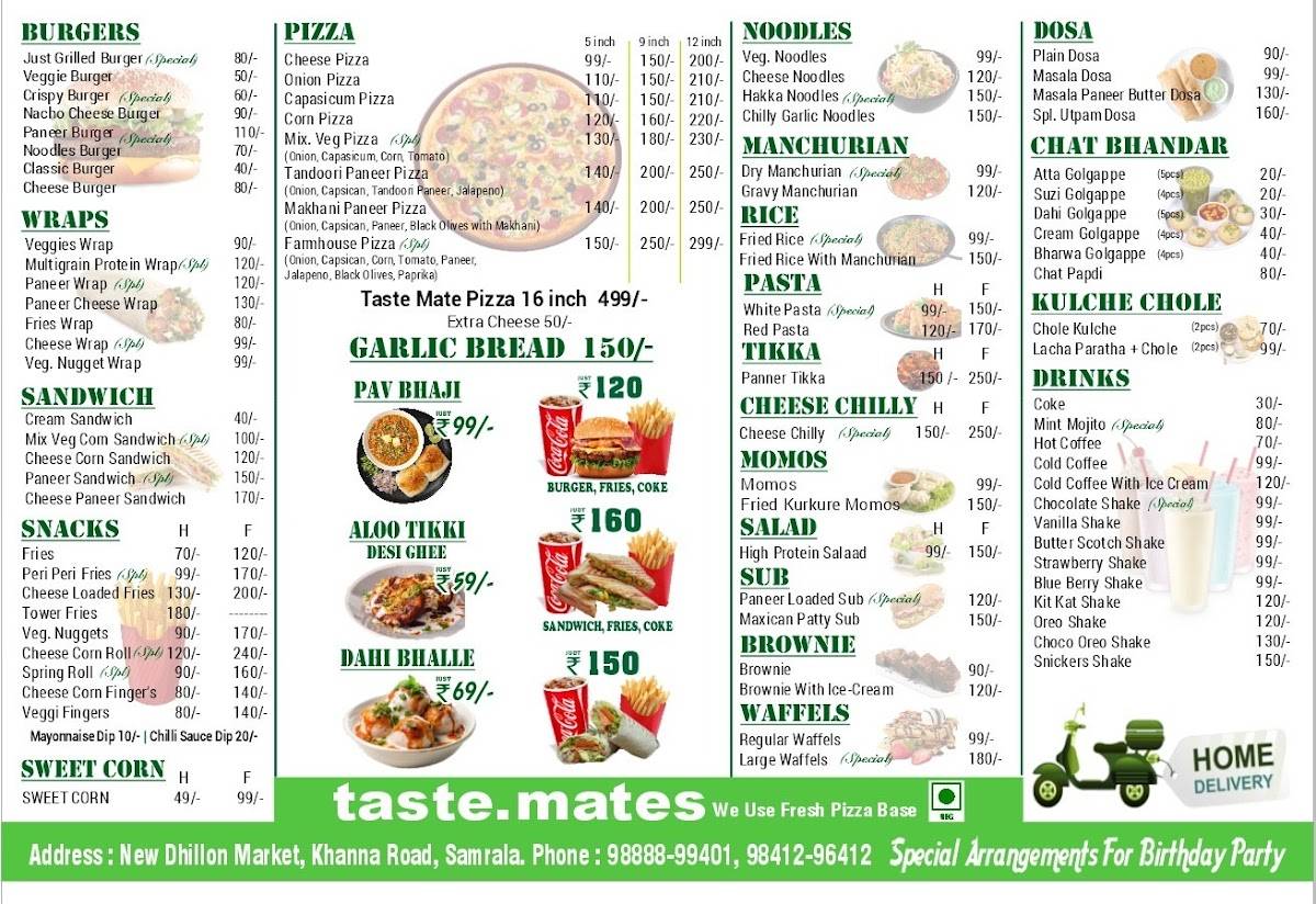 taste.mates cafe menu