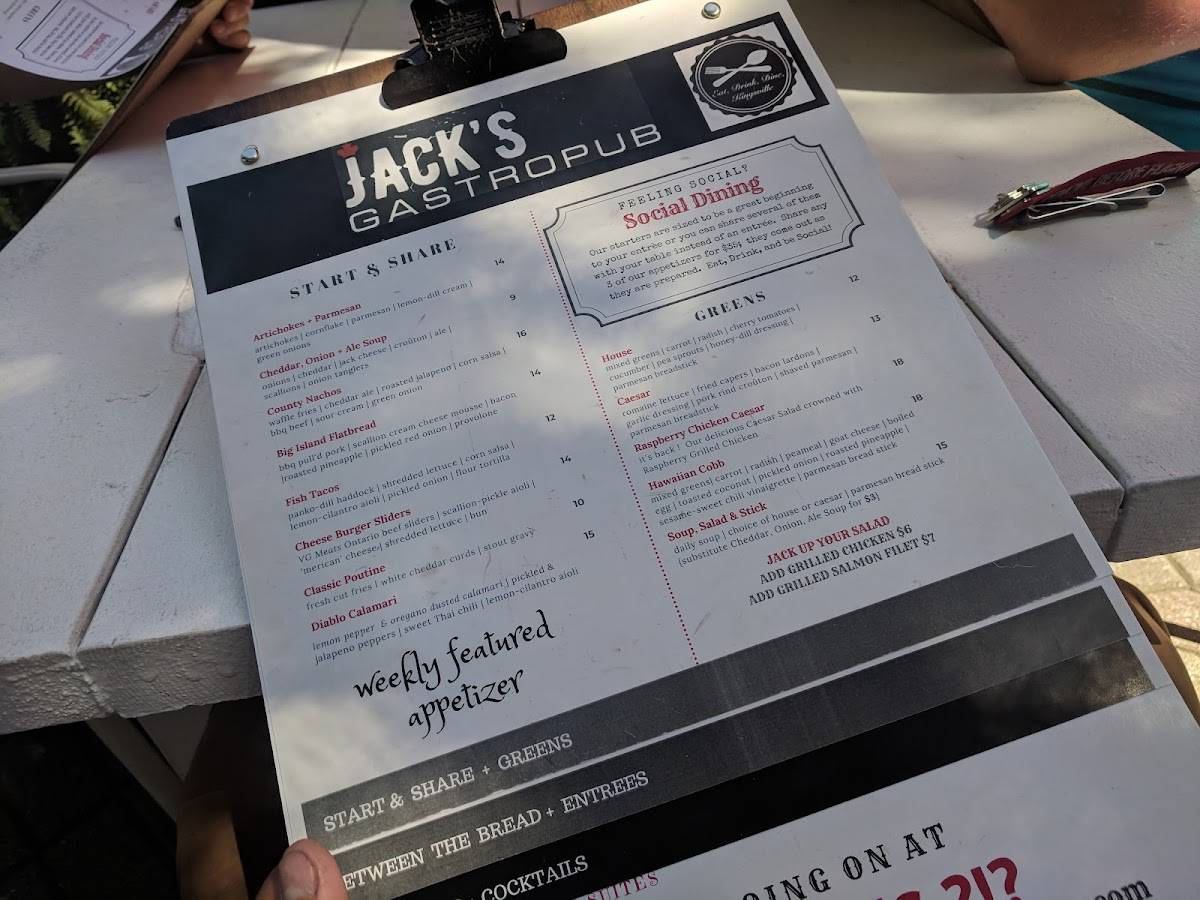Menu at The Goose Kitchen + Bar by Jack's GastroPub, Kingsville
