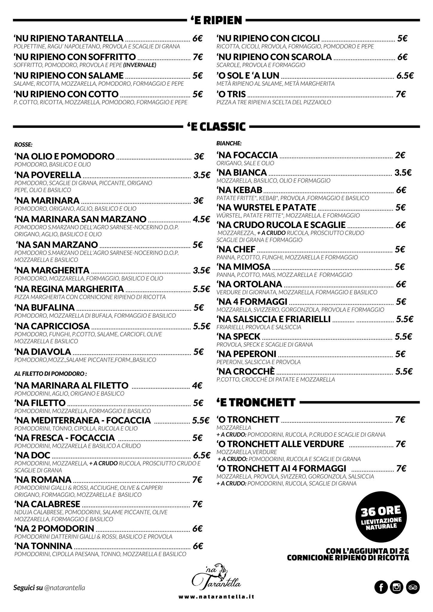 Menu di ' Na Tarantella 