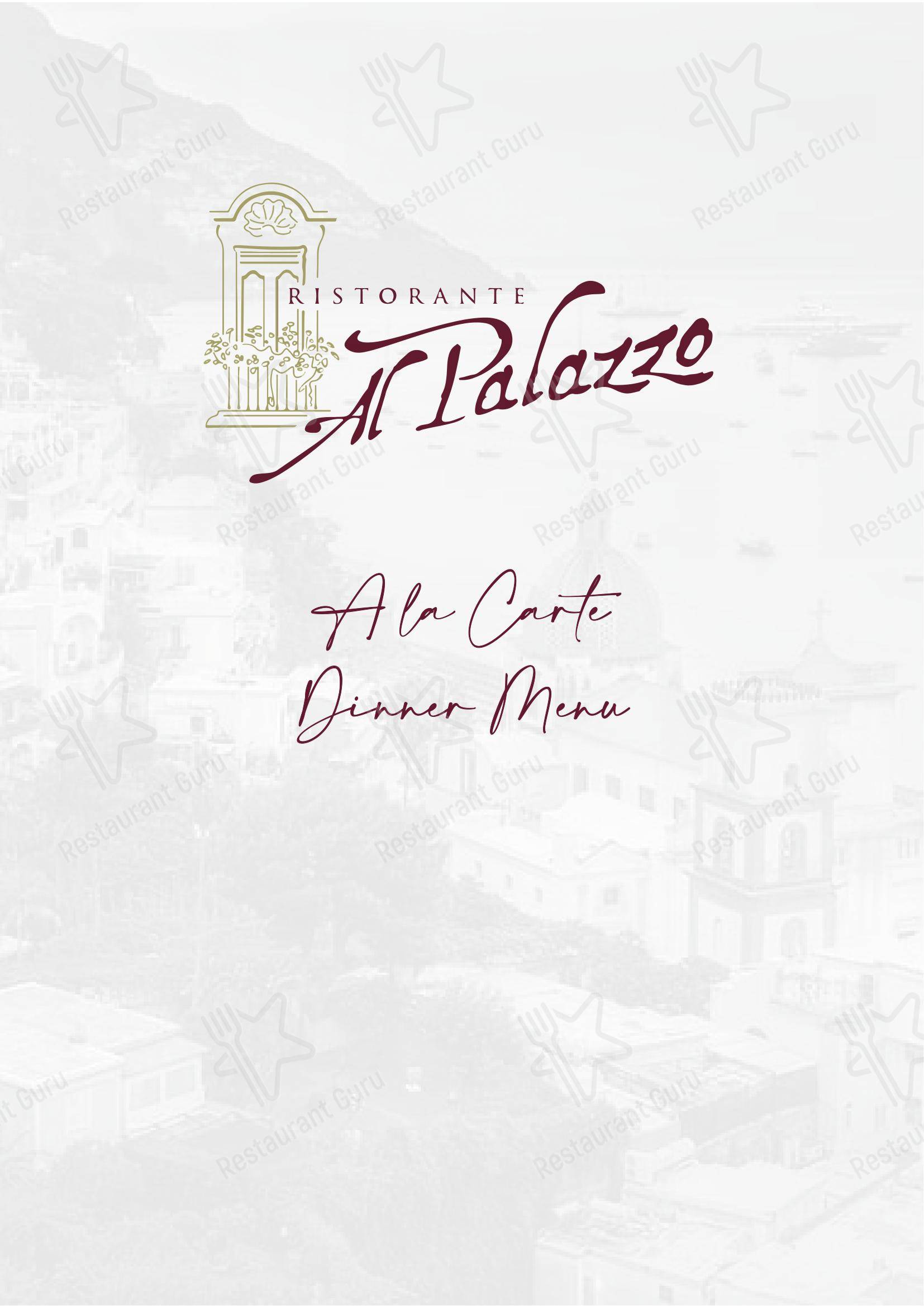 Ночное меню per Al Palazzo in Positano