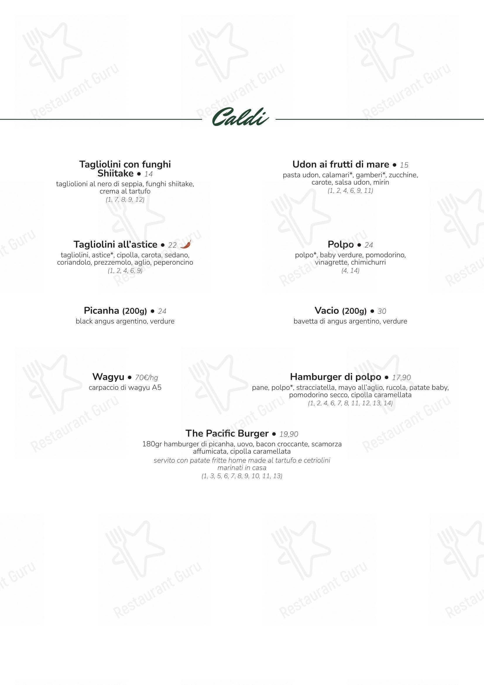 Aloha in Arcore - Menu