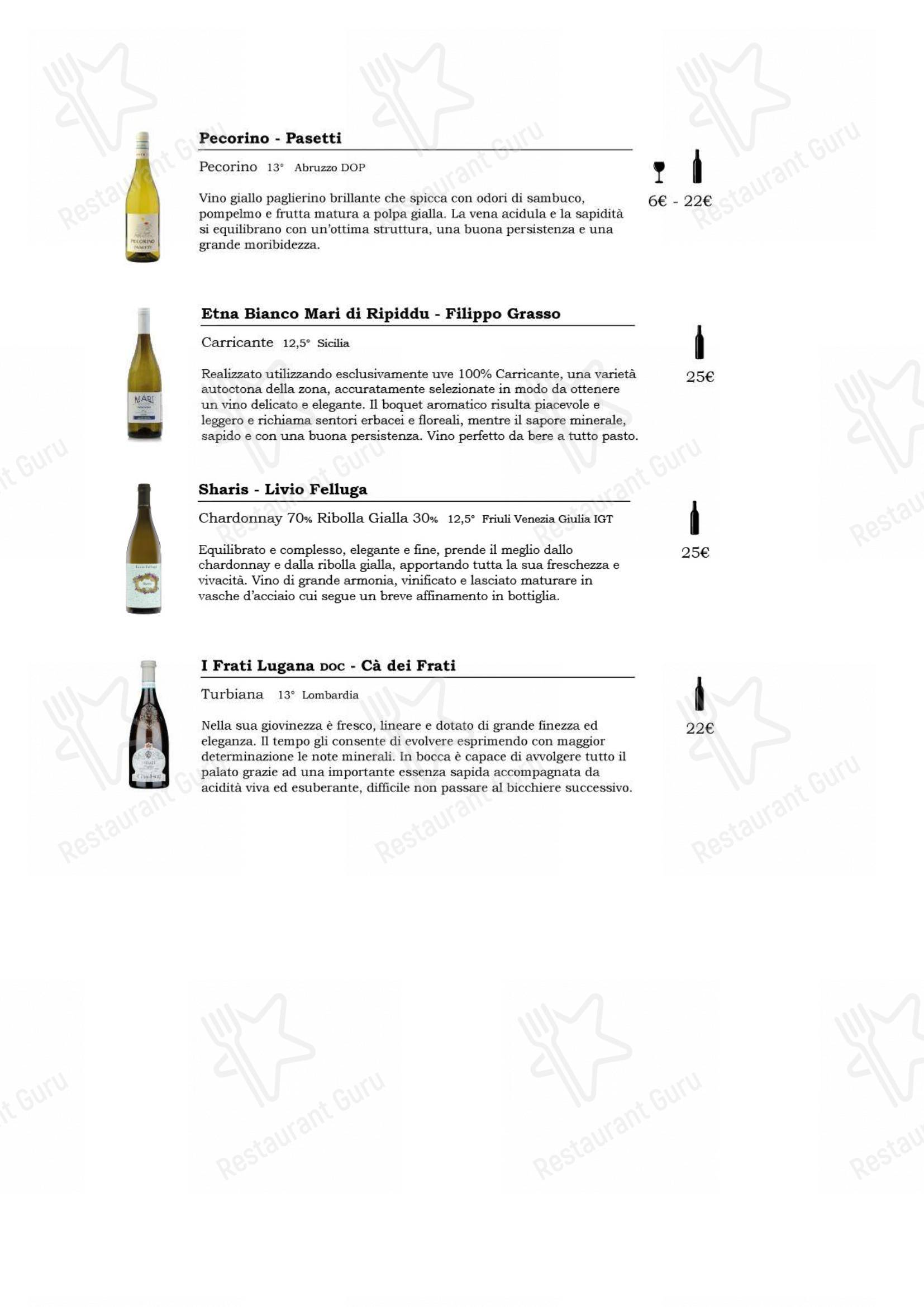 Menu di Anchimò Bistrot - Menu bar