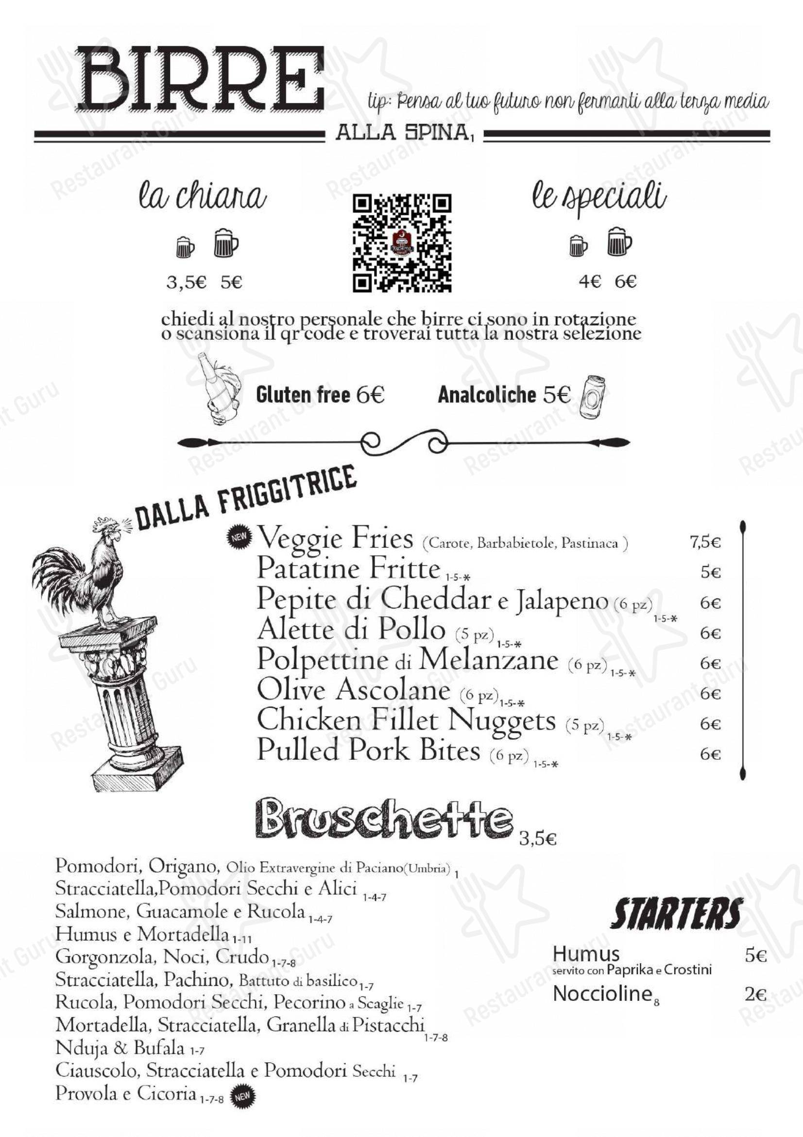 Menu per Anchimò Bistrot pub & bar