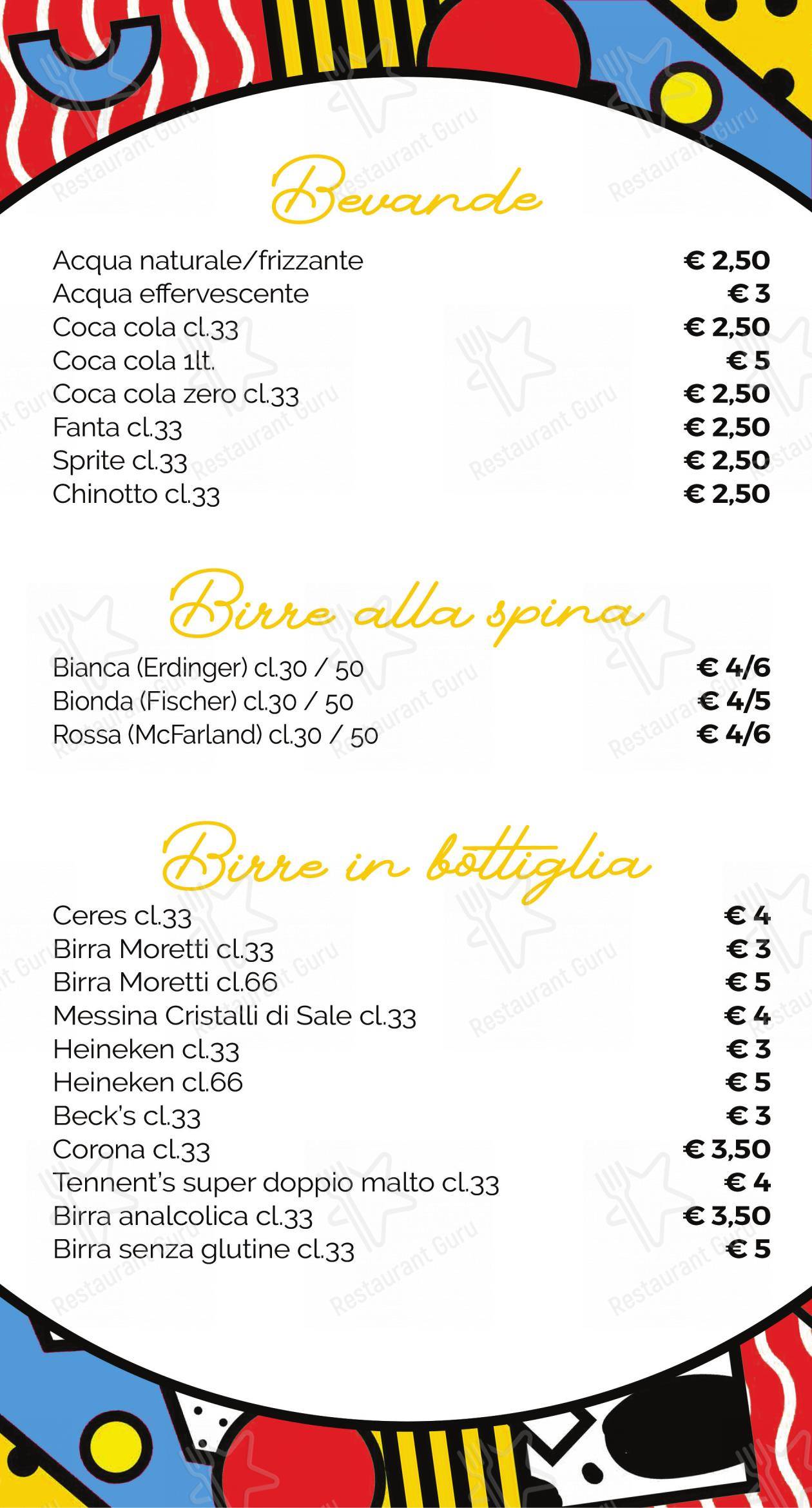 Menu per Barrracuda ristorante