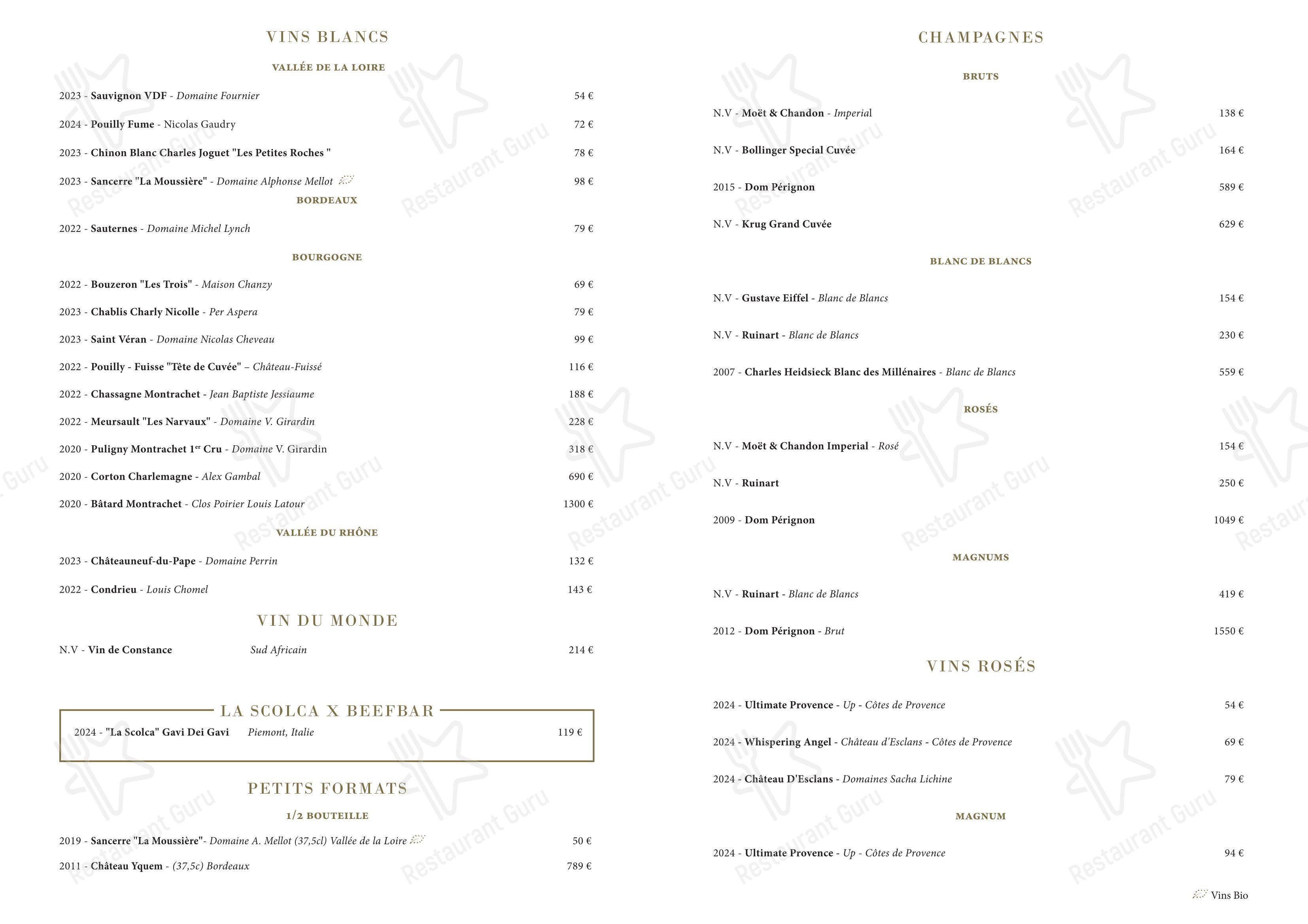 Beefbar Paris dans Paris - Ночное меню