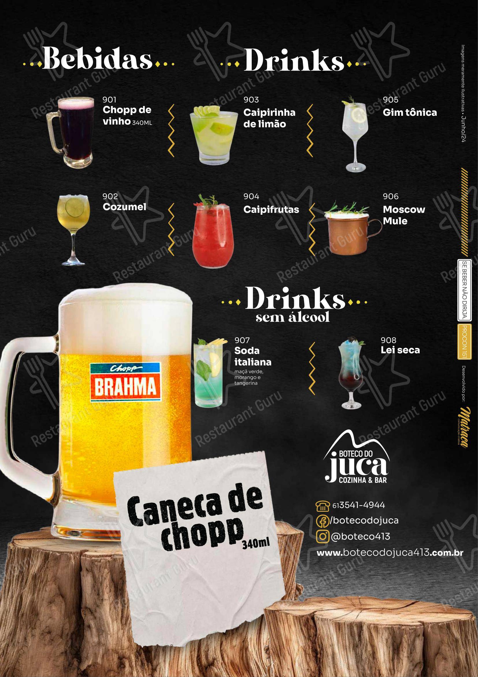 Menu para Boteco do Juca em Brasília