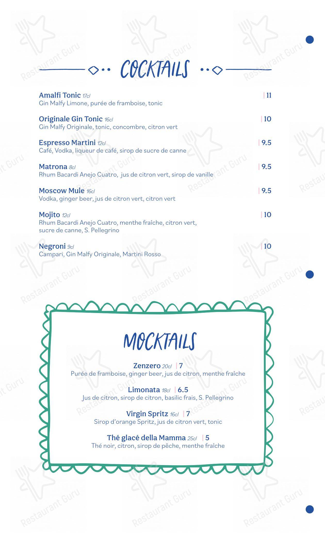 菜单 pour Carlotta - Le Clan des Mamma, Pizzas & Cocktails - La Rochelle pub et bar