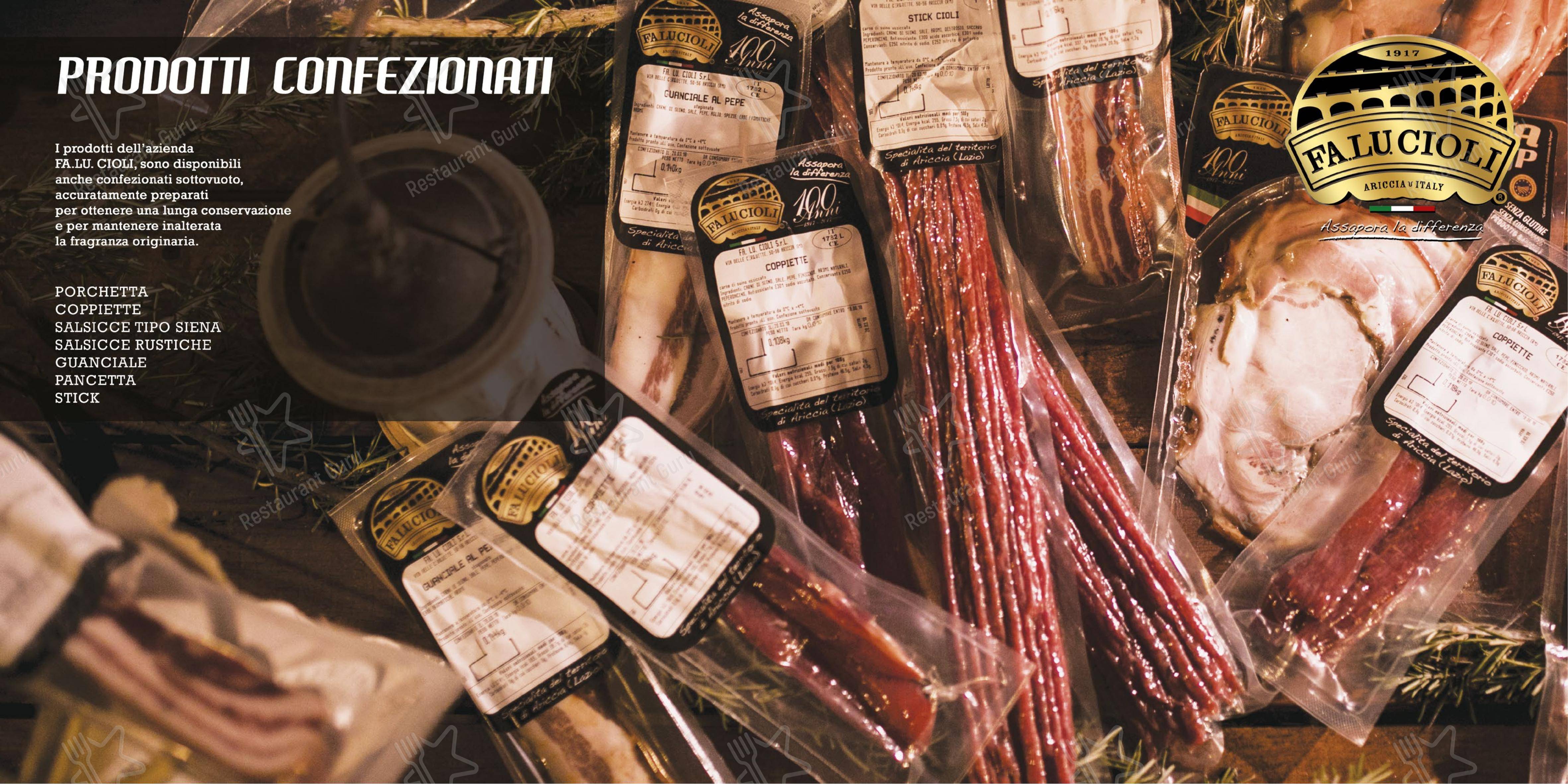 Menu per Cioli 1917 - Nettuno ristorante