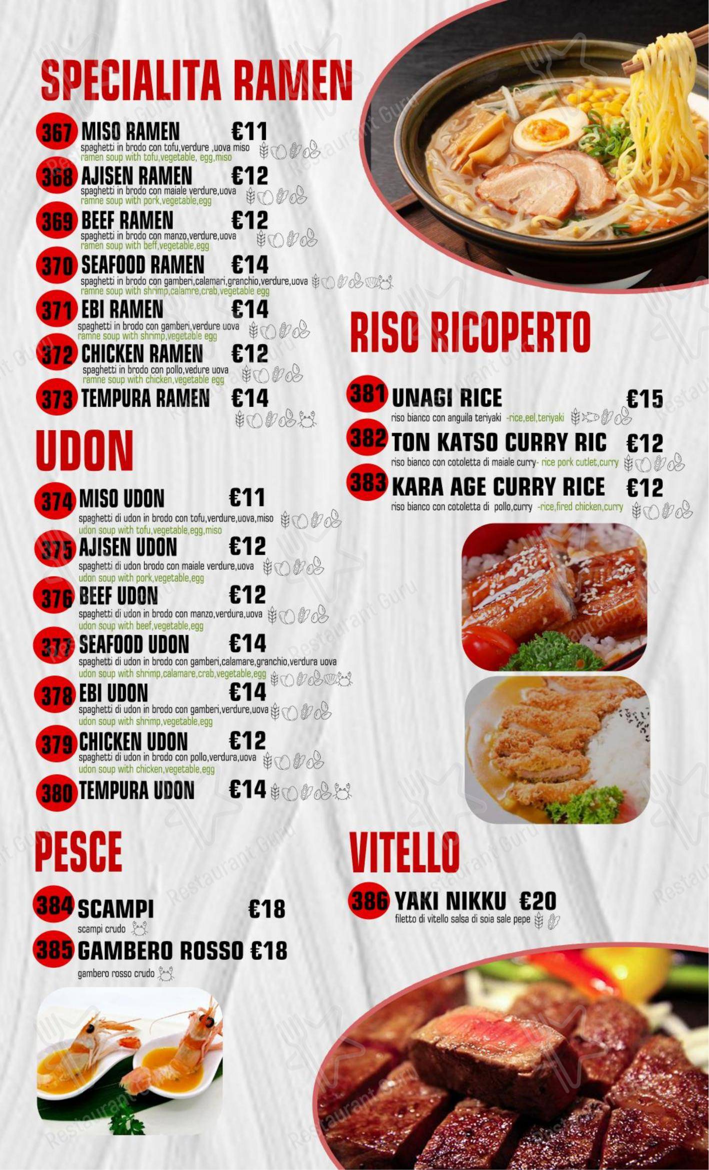 Menu per Dakou Sushi Restaurant ristorante