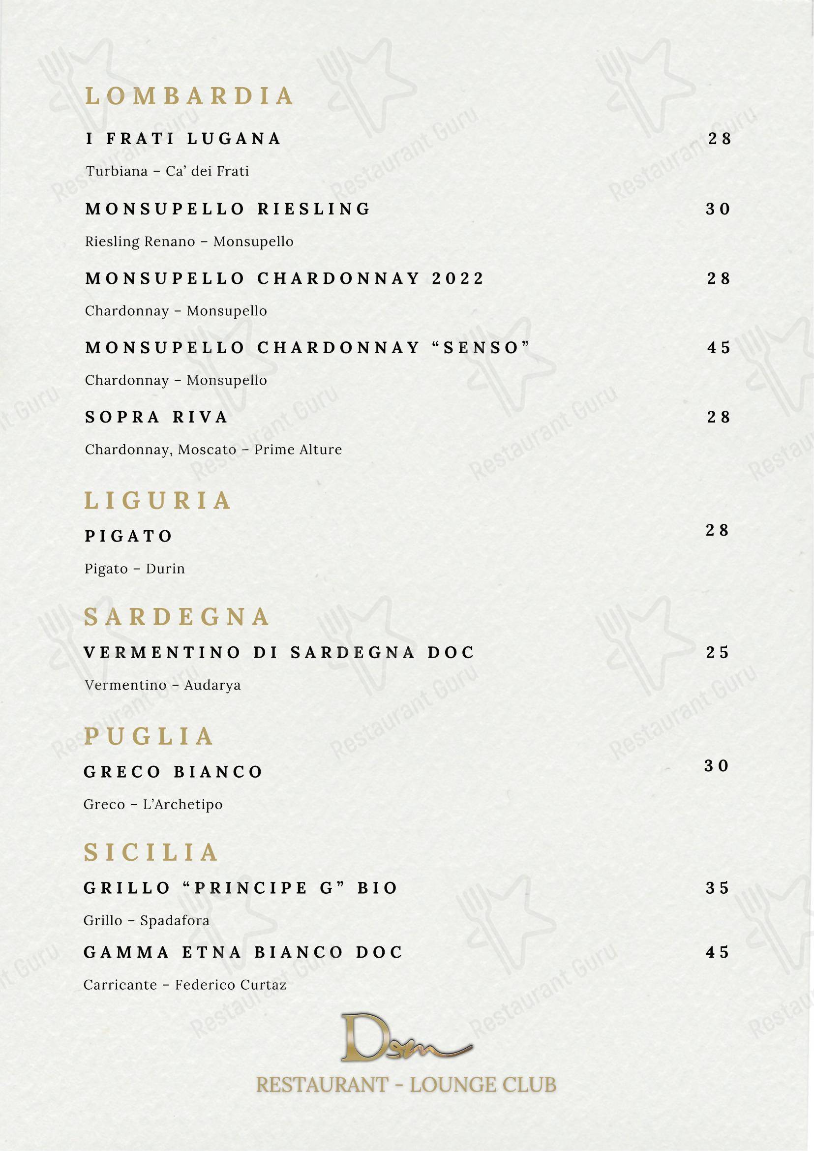 DeM Pavia - Ristorante e Lounge Bar in Pavia - Dinner Menu