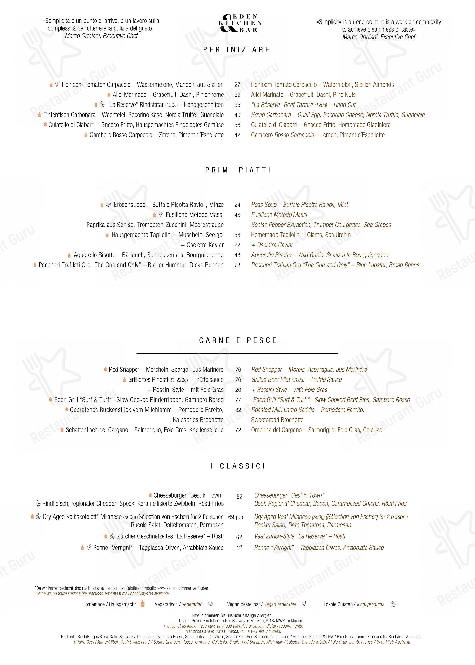 Menu di Eden Kitchen & Bar - Takeaway Menu