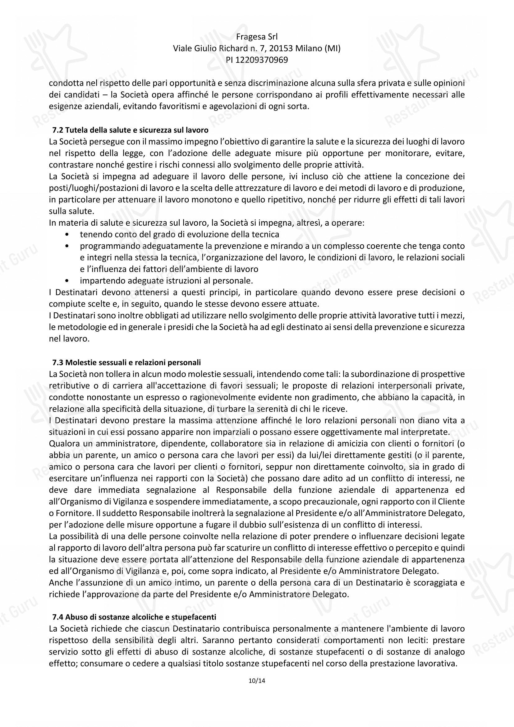 Menu per Pizzeria Frà Diavolo in Roma