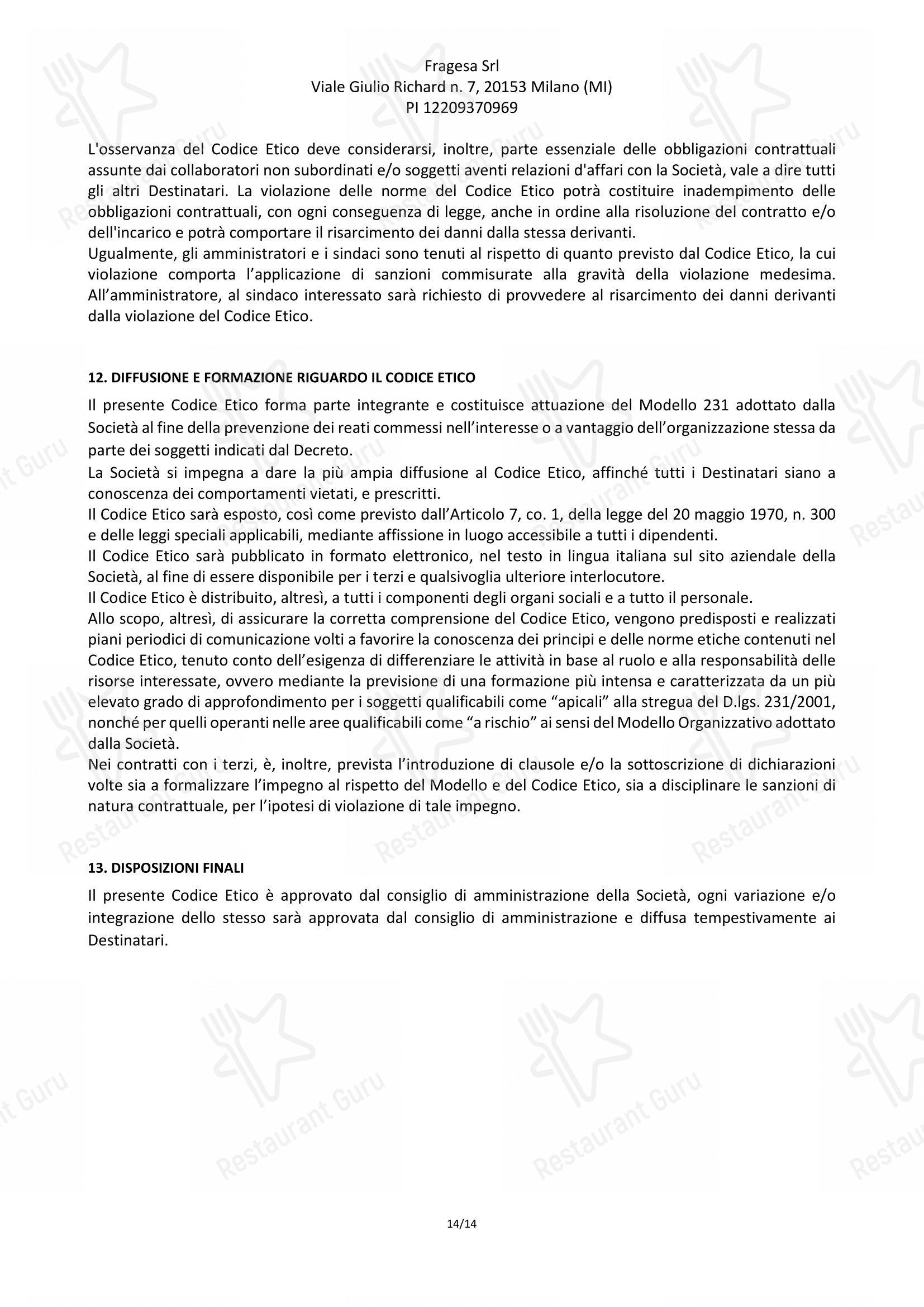 Pizzeria Frà Diavolo in Roma - Menu