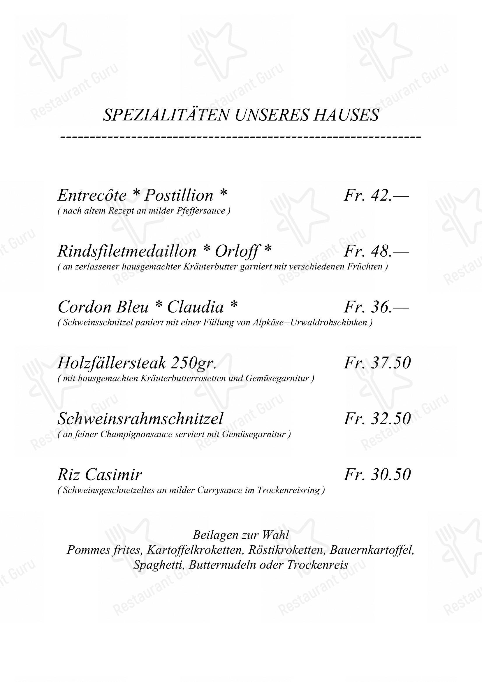 菜单 per Gasthaus Post ristorante