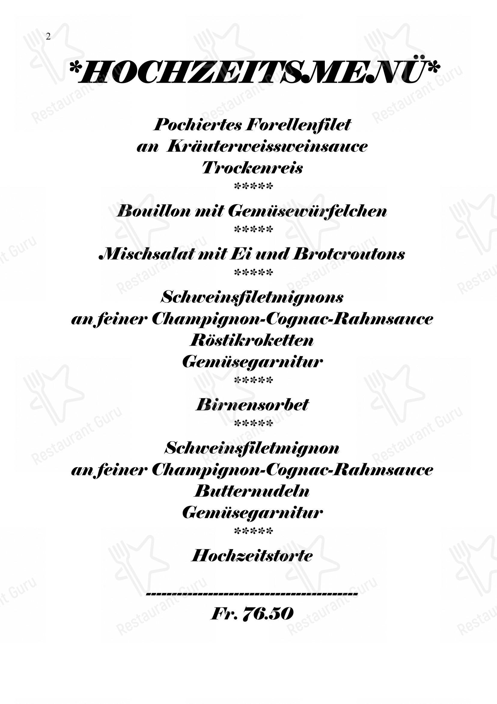 Основное меню per Gasthaus Post ristorante