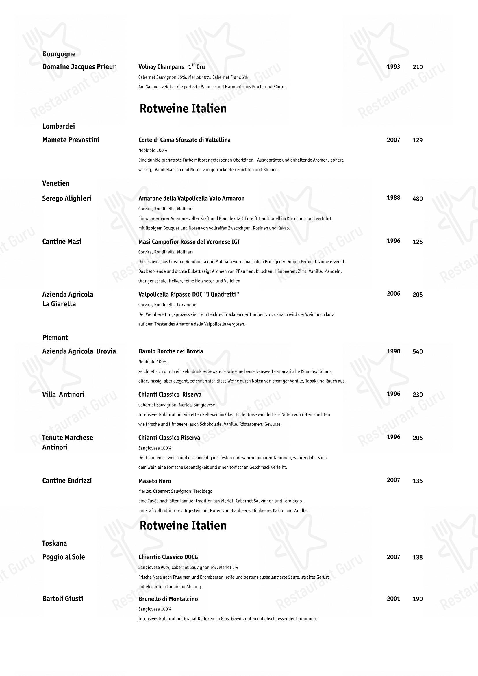 Menu bar per Gourmet Restaurant Guarda Val ristorante