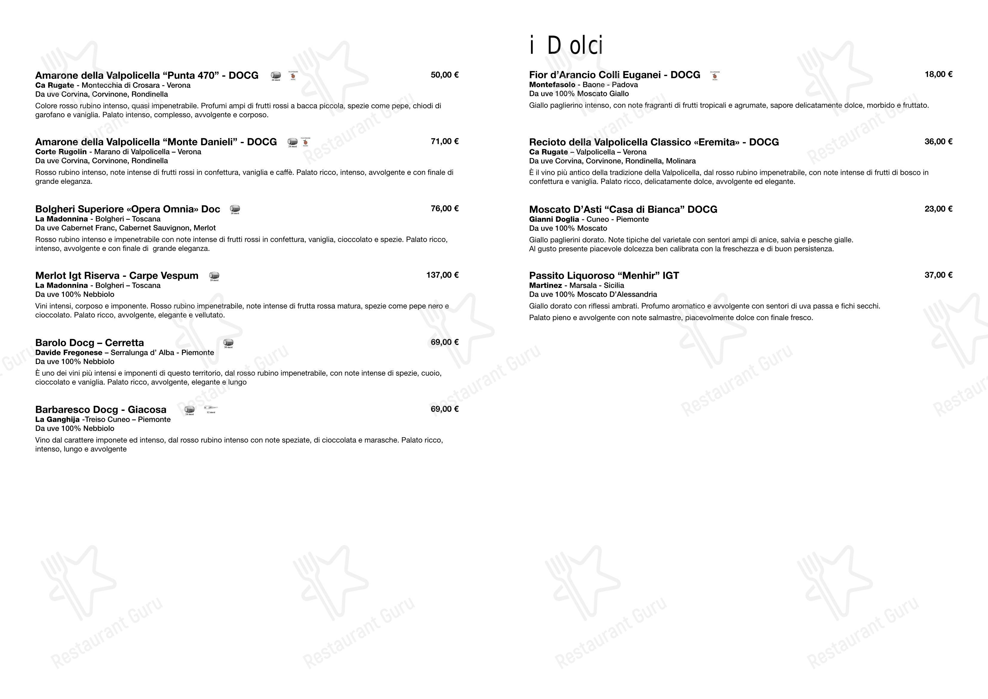 Hostaria Piave in Padova - Menu