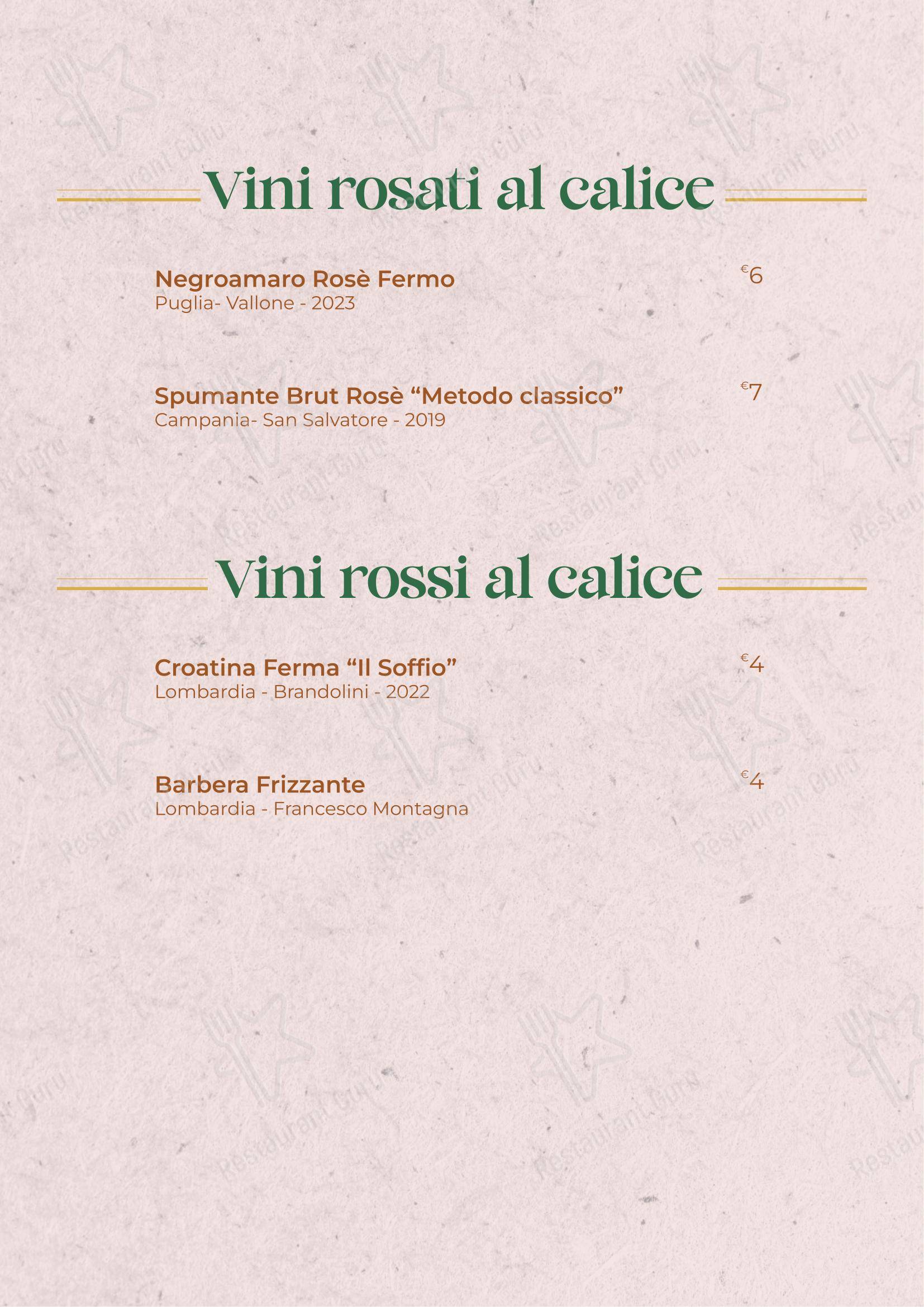Menu bar per Il Giardino di San Genesio ristorante