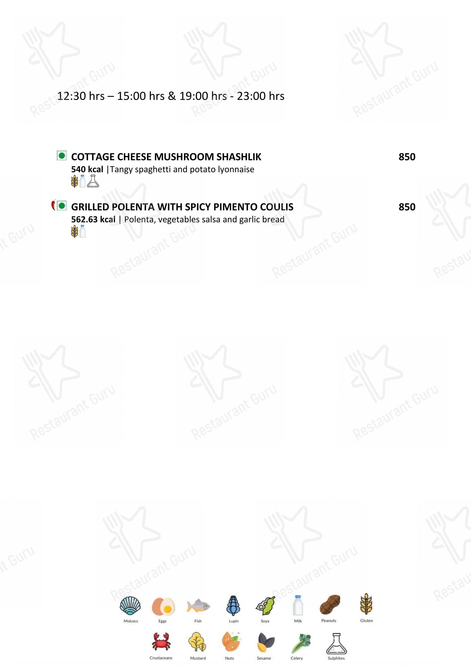 Latitude Restaurant - Vivanta Coimbatore - Menu