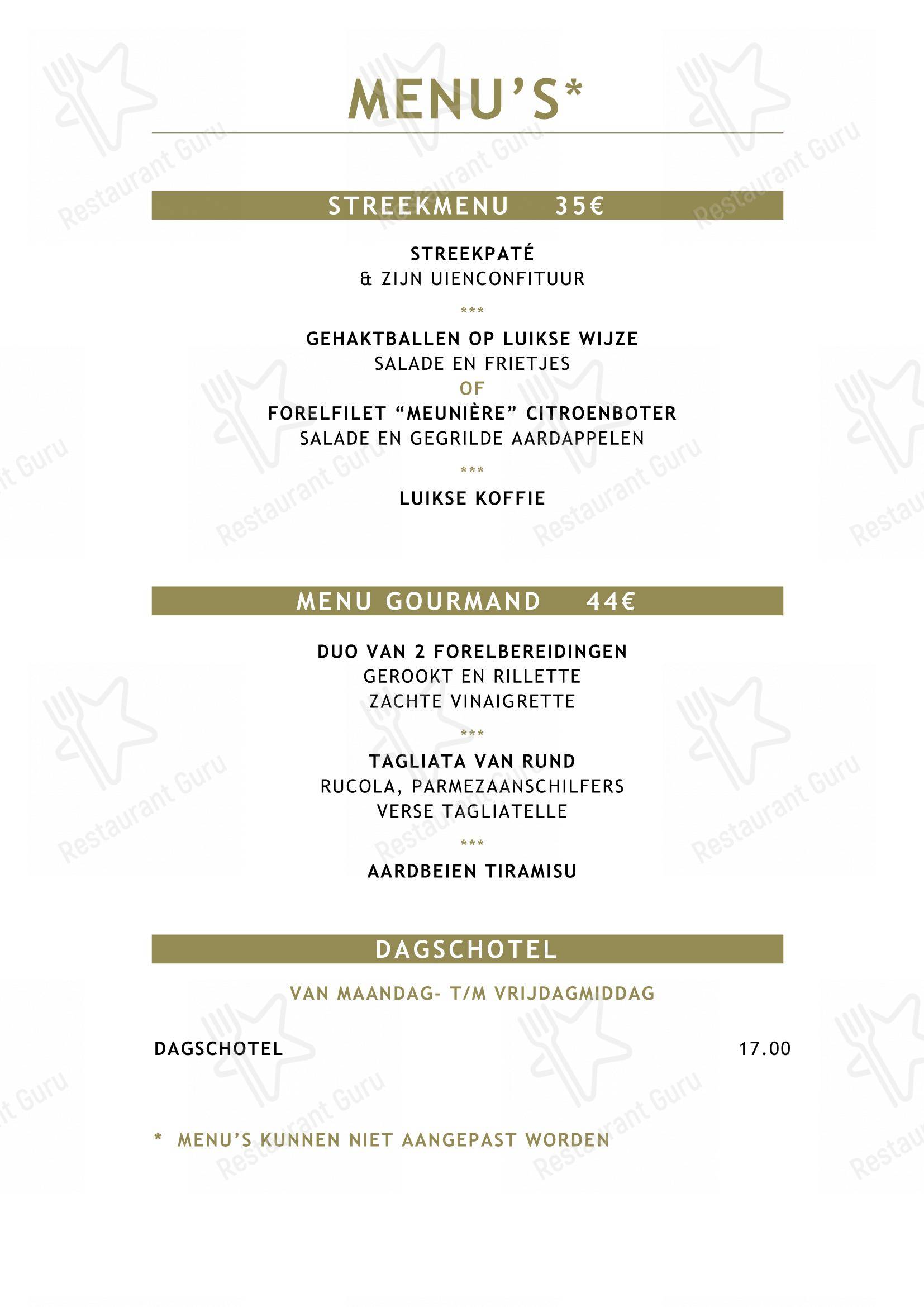 Découvrez le menu pour Le Vert de Pommier