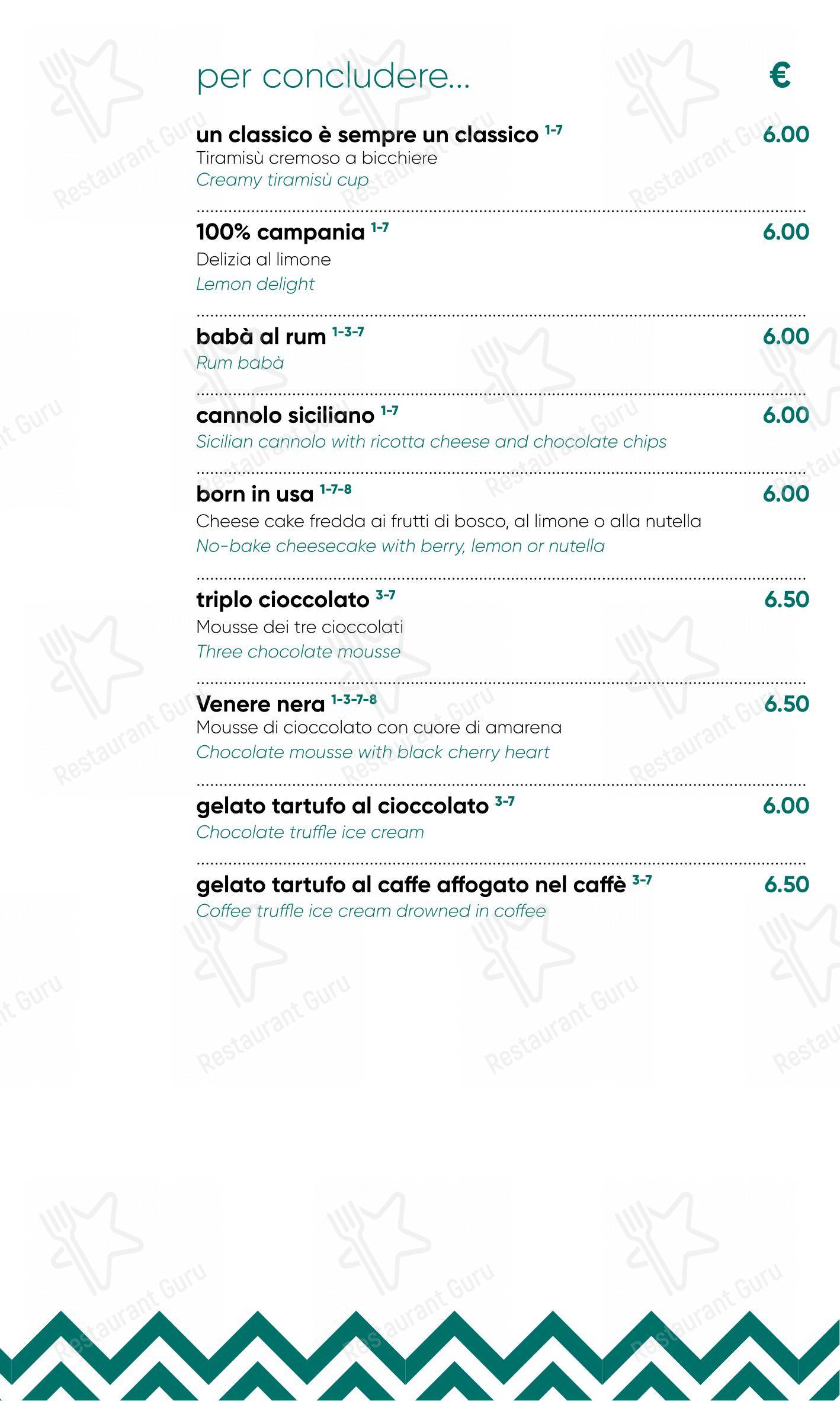 Menu di Medòra - Menu