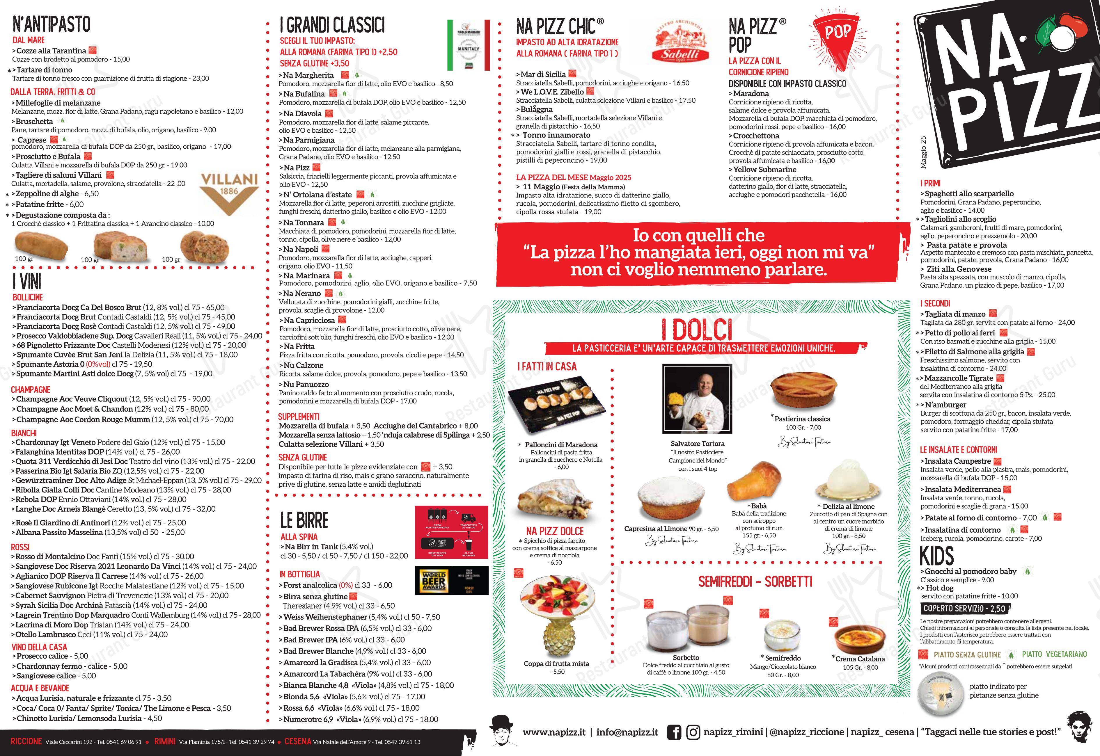 Menu bar per Napizz - Riccione Ceccarini in Riccione