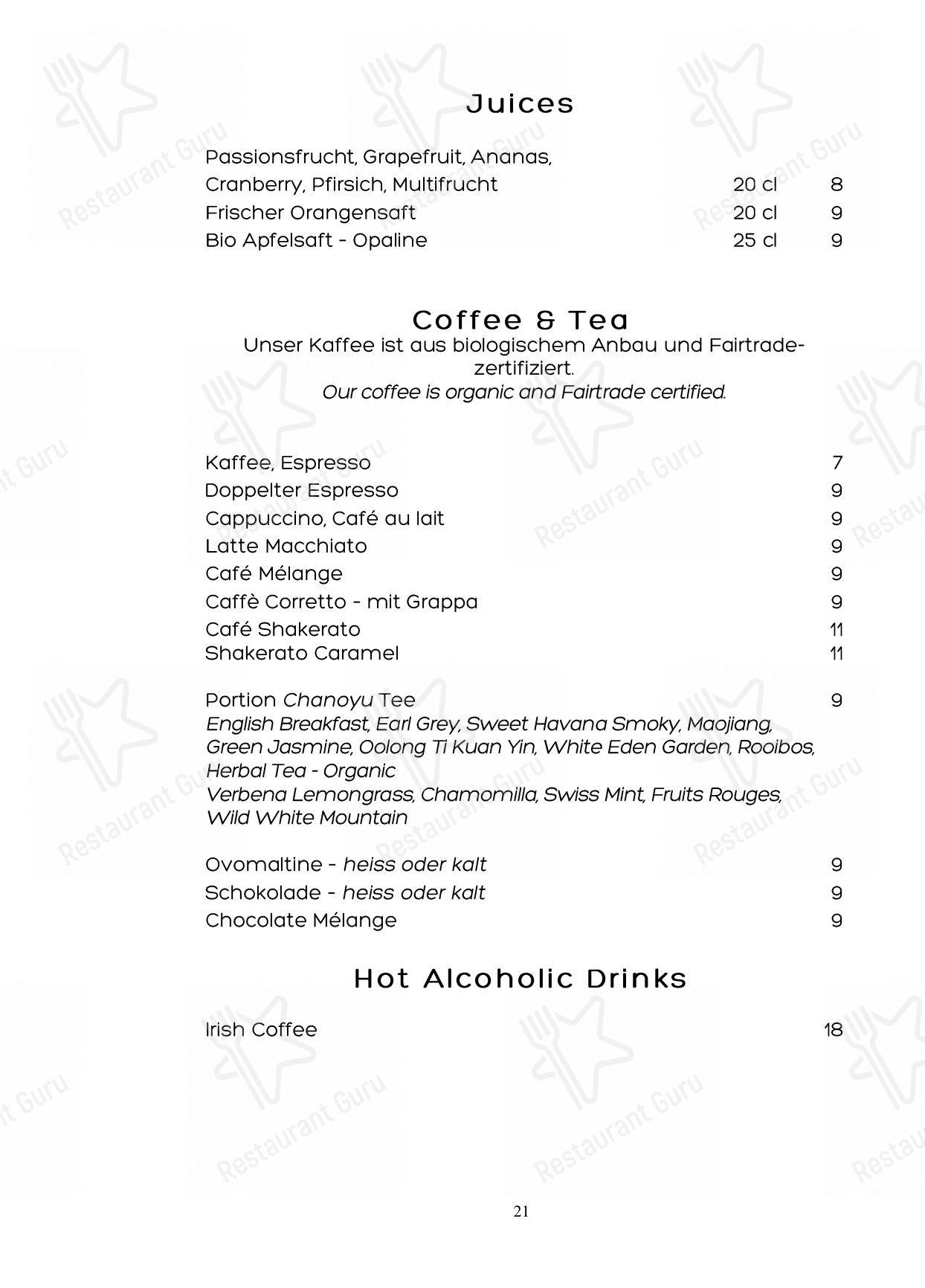 Menu per Noumi Grill & Bar in Berna