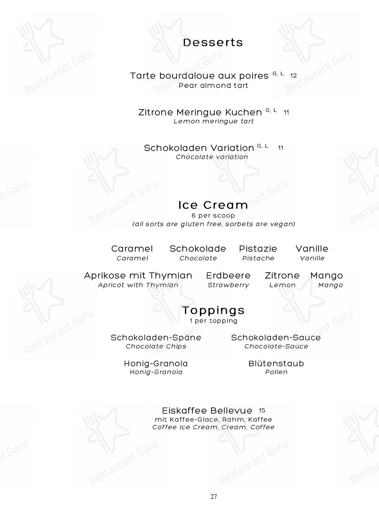 Menu per Noumi Grill & Bar in Berna