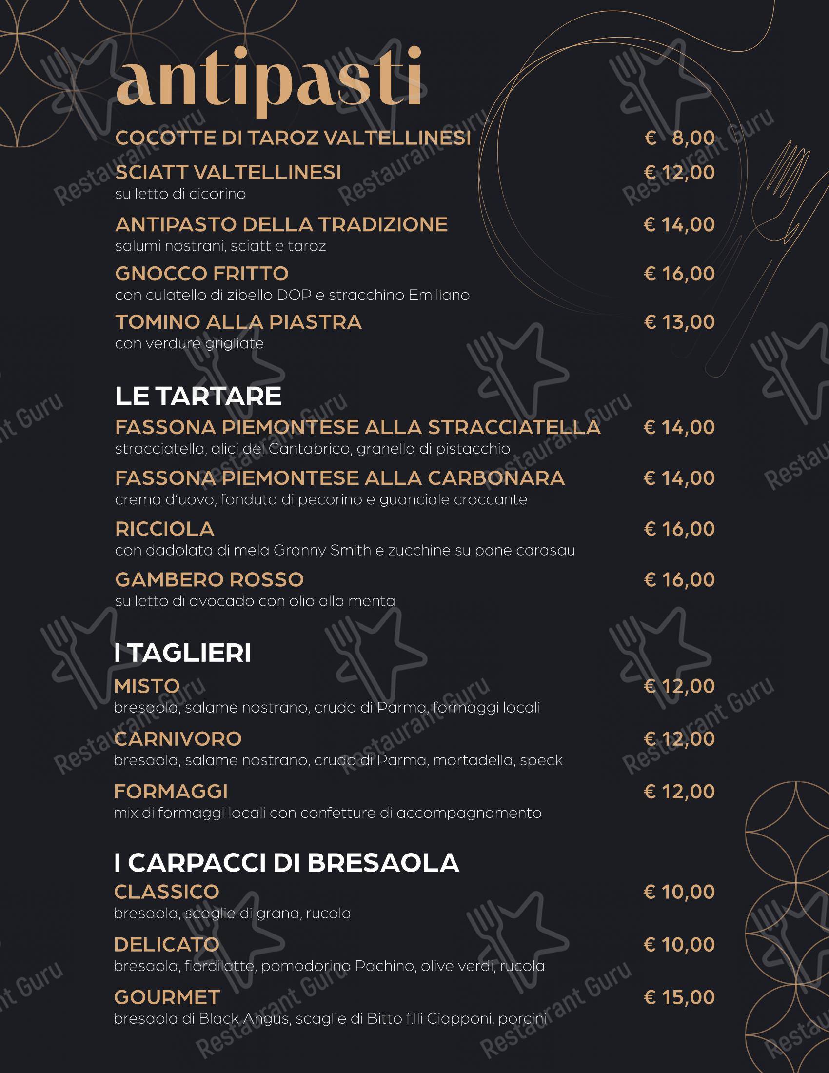 Ottocento osteria con cucina in Morbegno - 菜单