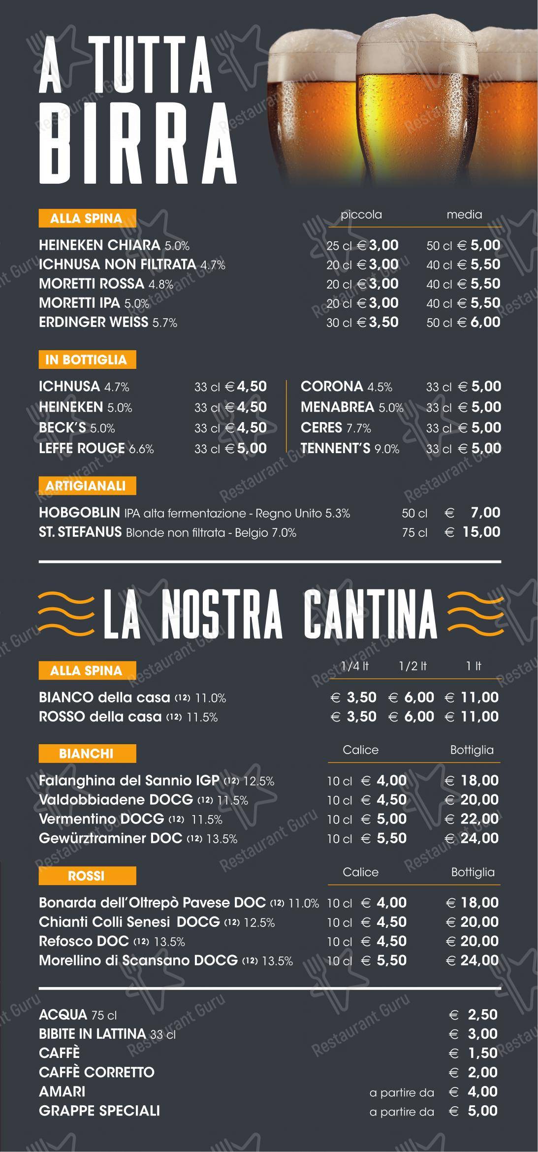 Menu di PEPE 68 - RistoPub & Pizza - Menu