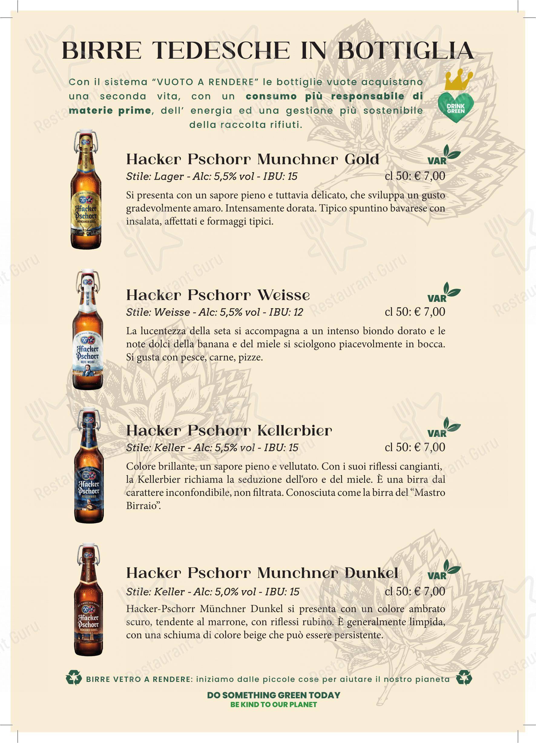 Menu di Pizzeria Ristorante Girasol - Основное меню