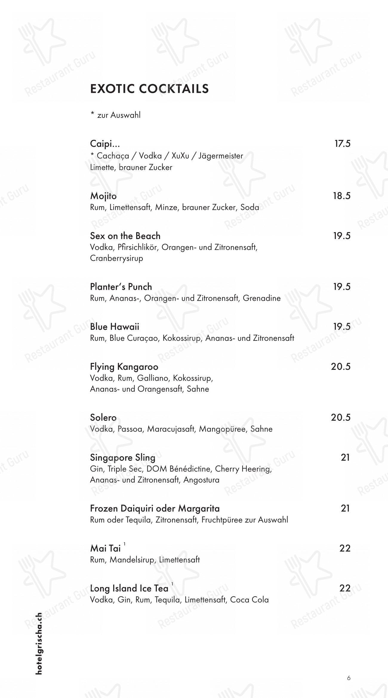 Pulsa Fonduestube in Davos - Menu